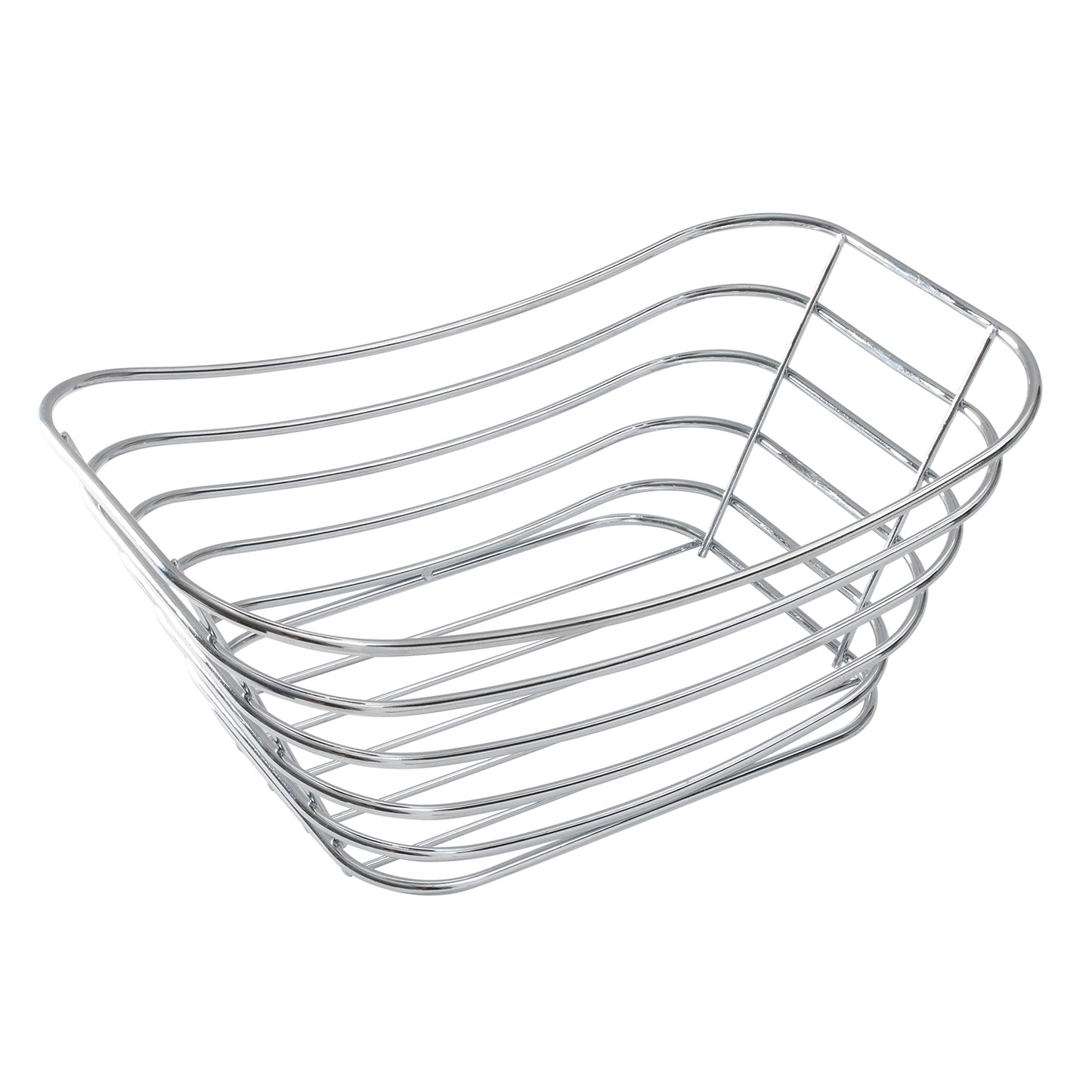 Simplify Wire Towel Basket| Dimensions: 12.1" x 7.5" x 5.1"| Bathroom | Bathroom Storage | Wire Construction | Chrome