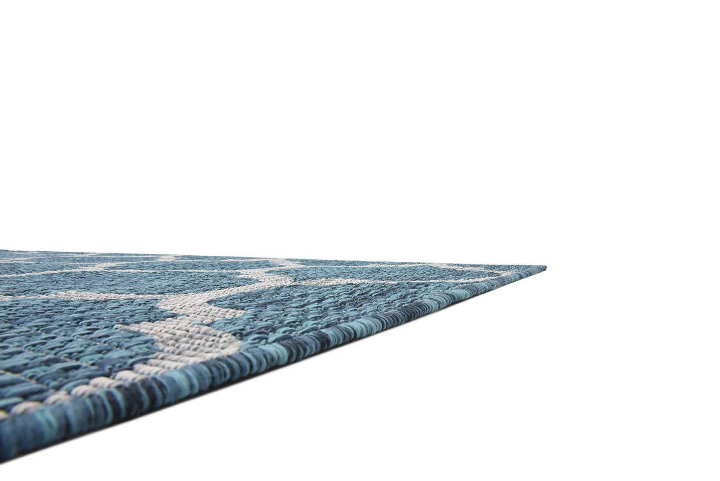 Unique Loom Outdoor Trellis Collection Area Rug (6' 1" x 9' Rectangle, Teal/ Gray)