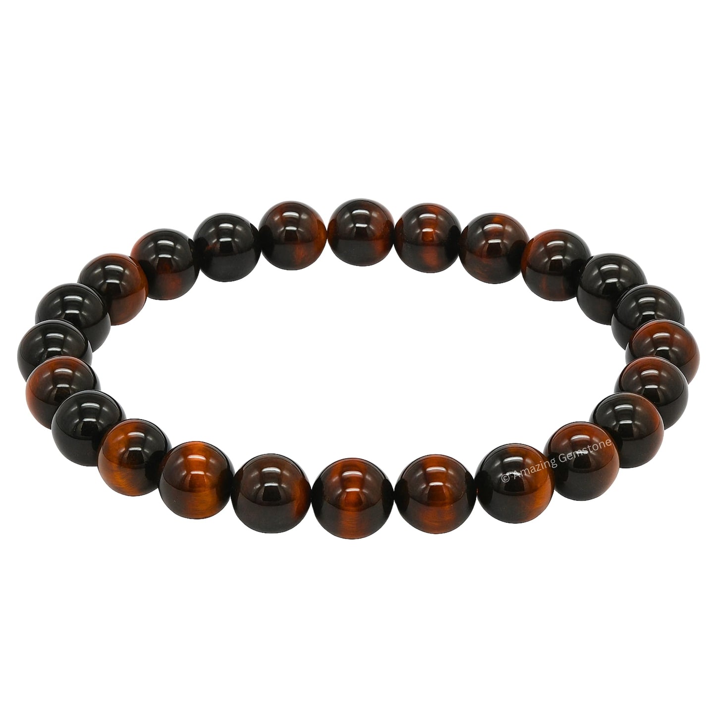 Amazing Gemstone Crystal Bracelet for Women Men's Gifts - Protection Healing Crystal Bracelet - 8mm Gemstone Beaded Stretchable Bracelet Pulseras Para Hombres Mujer Stocking Stuffers Mothers Day Gift (Red Tiger Eye)