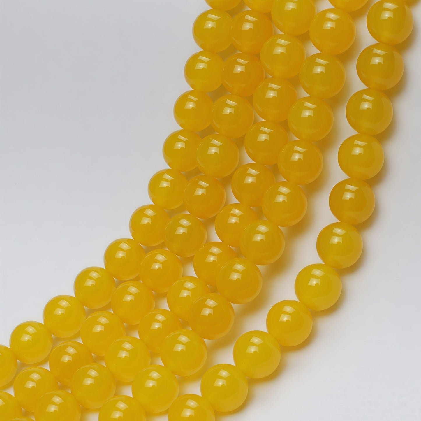 MJDCB 7A Round Natural Yellow Agate Beads Stone Loose Beads for Necklace Bracelet Charms Jewelry Making 15" (6mm)