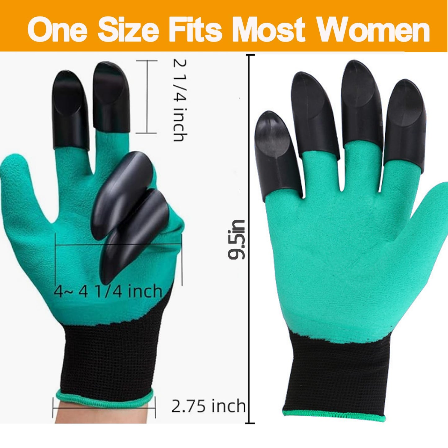 AsggBah 2Pairs Claws Gardening Gloves Garden Gloves with Claws for Planting Digging Paking Waterproof Garden Glove Claws Best Gift for Women (Green+Purple)