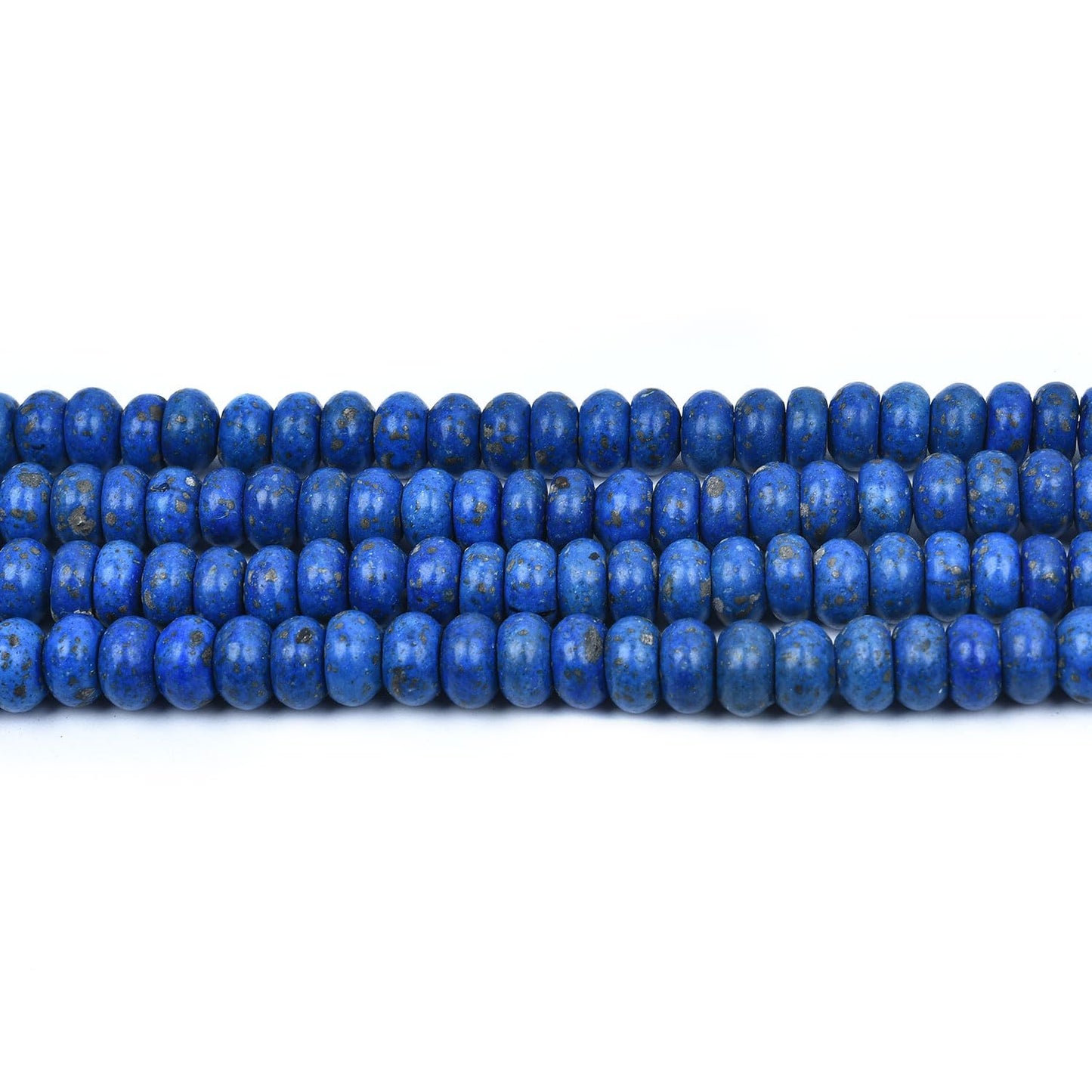 HAAMIIQII 5x8mm Lapis Lazuli Rondelle Stone Spacer Beads, Abacus Disk Loose Gemstone Beads for Jewelry Making, DIY Bracelet, Necklace, Healing Crystal 15 Inch (80-85pcs)