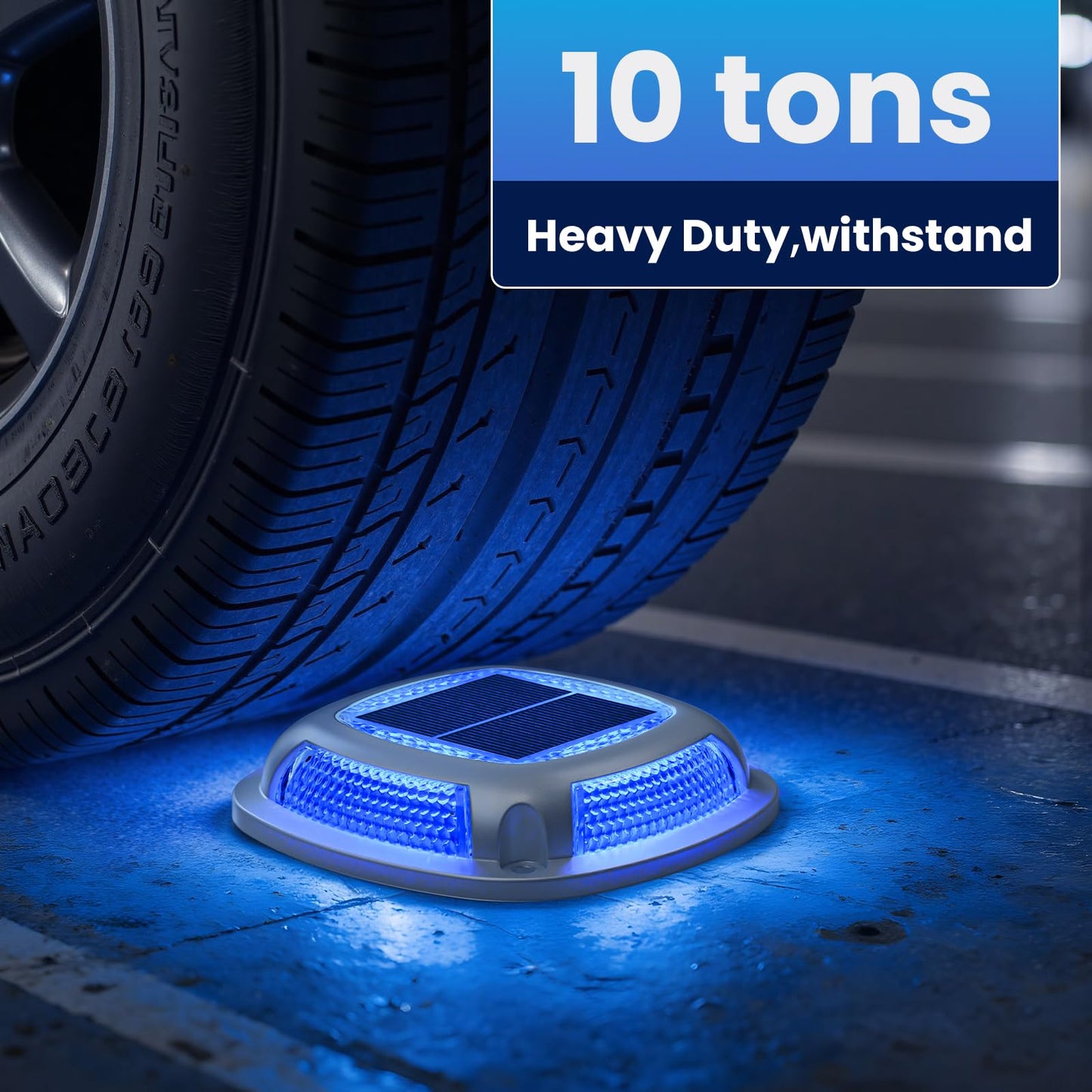 VOLISUN Solar Driveway Lights 12 Pack Waterproof Dock & Deck Marker Lights,2-in-1 Blue & White LED,IP67 Wireless Outdoor Solar Light for Driveways,Sidewalks,Pathways,and Yards
