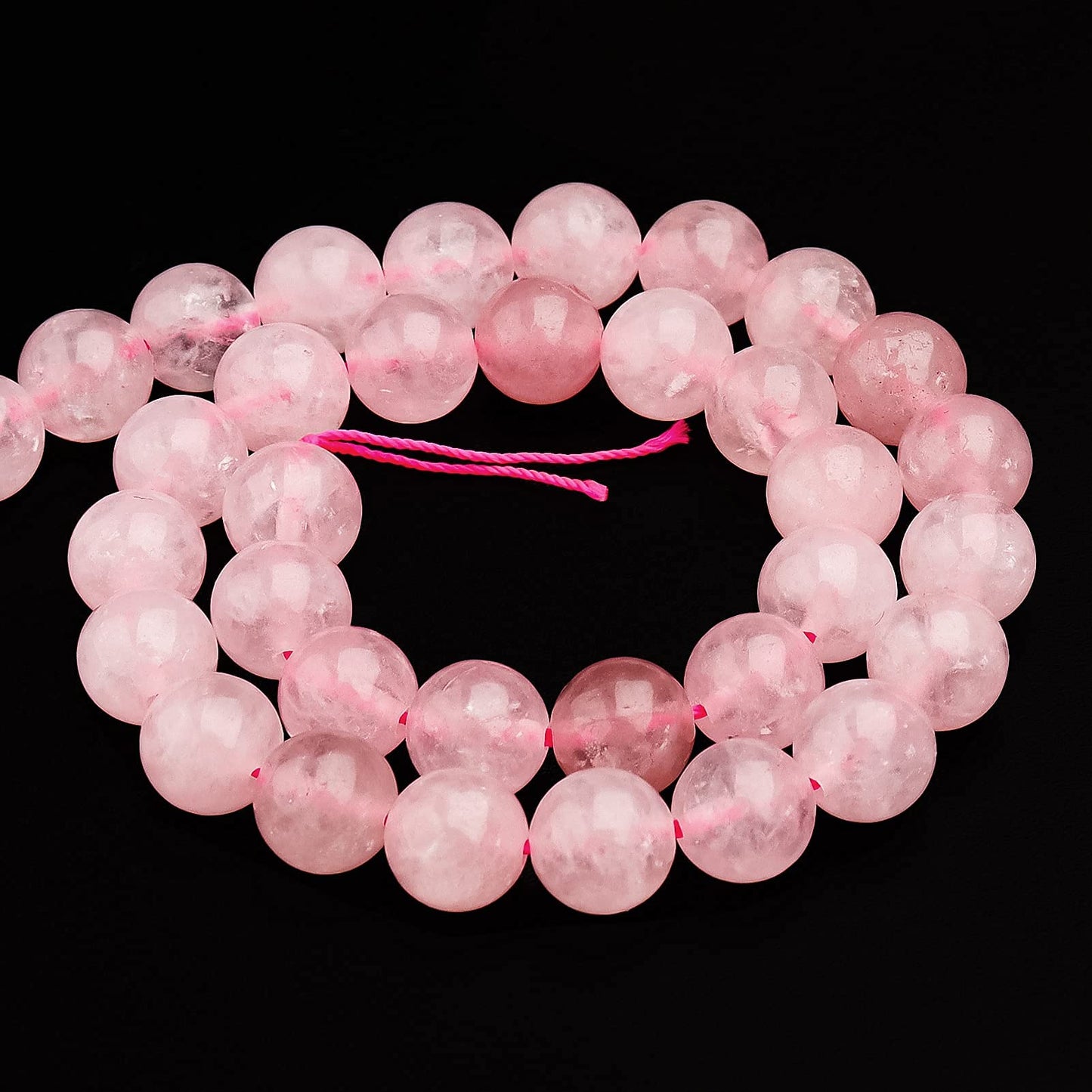 Filluck Natural Crystal Beads 8mm Rose Quartz Polished Round Smooth Gemstone Beads for Jewelry Making 15 Inch(Rose Quartz,8mm)