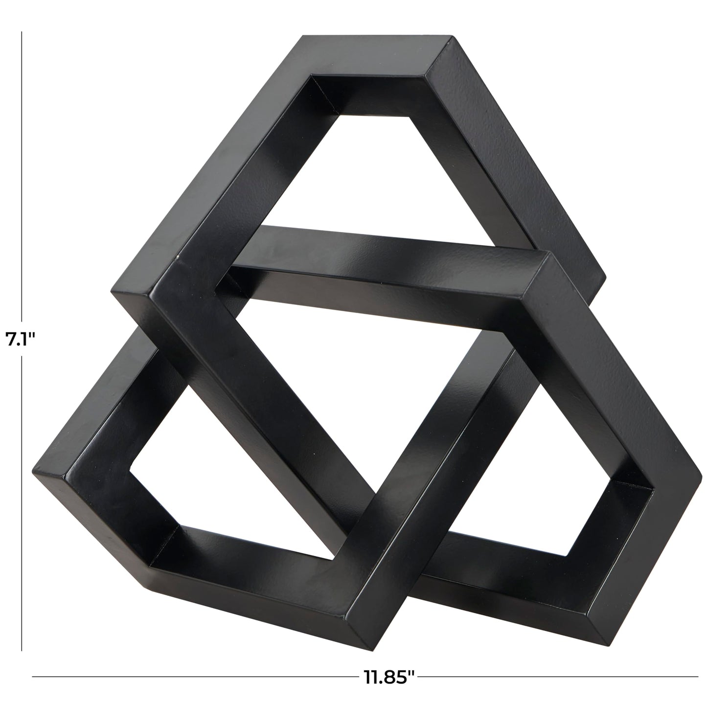 Deco 79 Metal Geometric Decorative Sculpture Abstract Shaped Home Decor Statue, Accent Figurine 12" x 13" x 7", Black