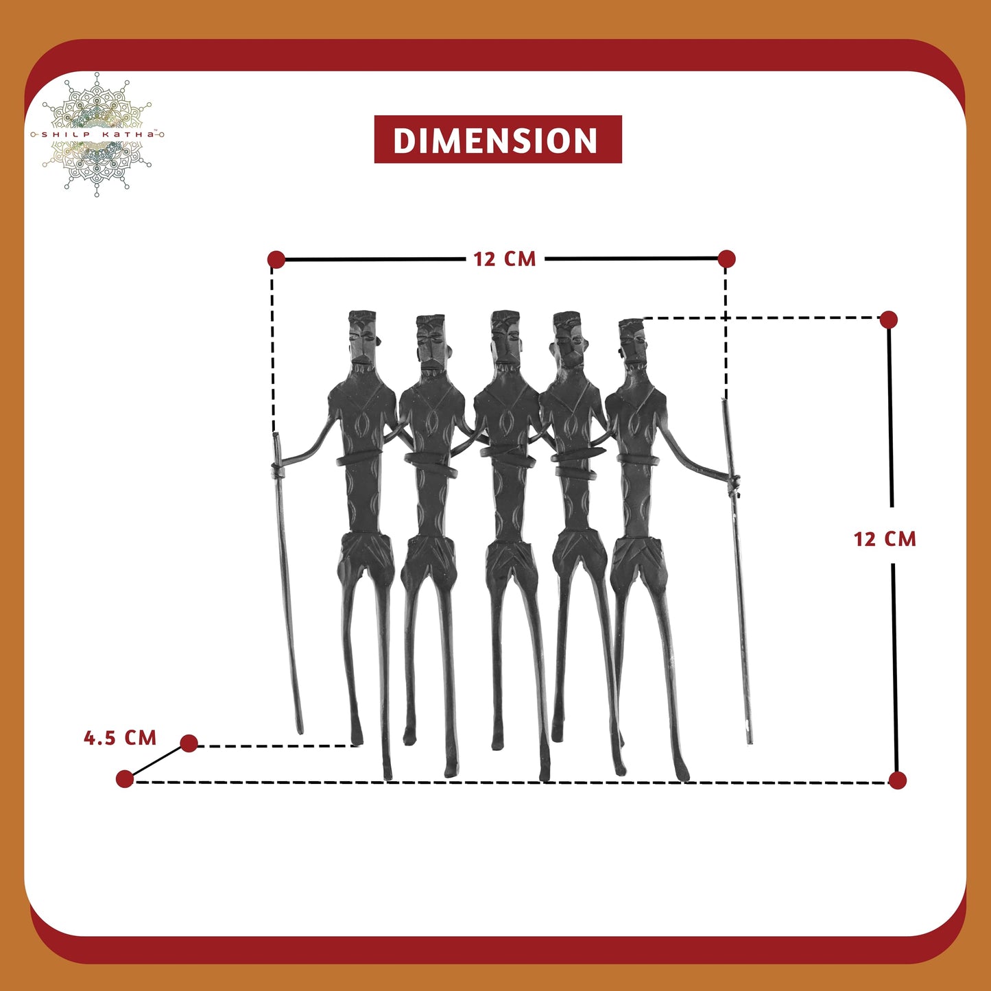 SHILP KATHA Bastar Antique Art for Home Décor — Handmade Showpiece for Living Room | Walking Tribals for Gifting