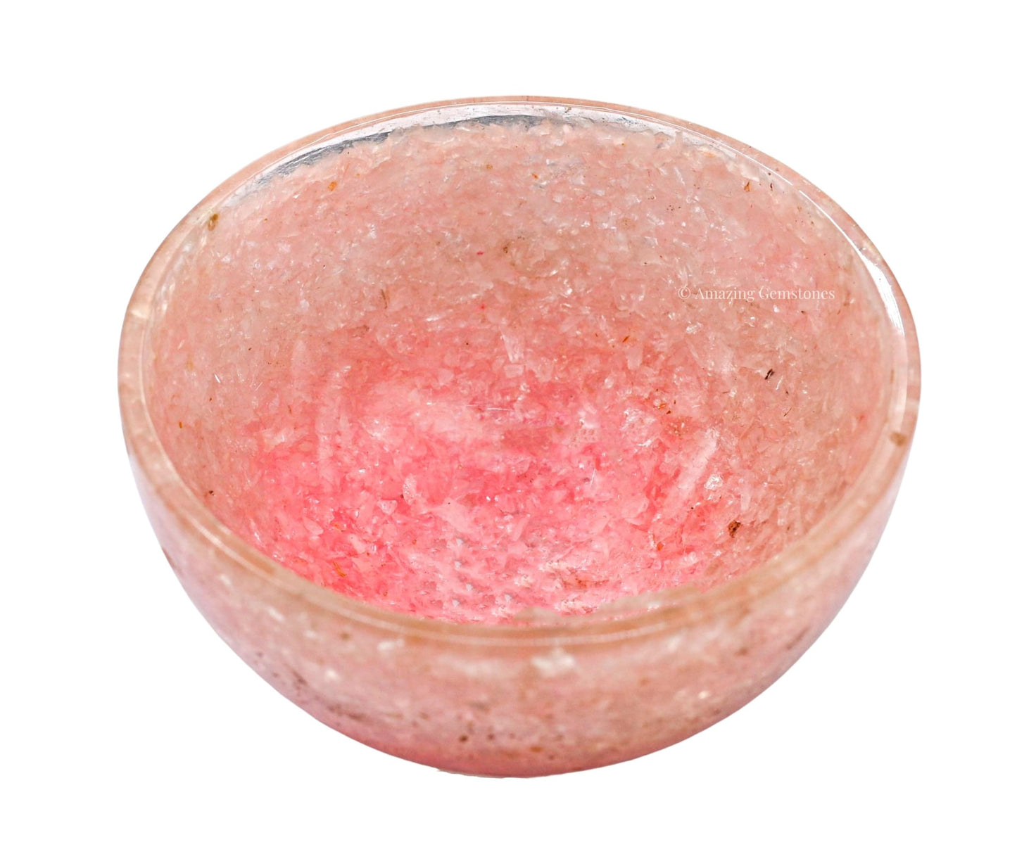 Amazing Gemstone Rose Quartz Orgonite Orgone Crystal Gemstone Bowl - 3" Orgonite Rose Quartz Crystal Bowl for Meditation, Crystals and Healing Stones Gift and Protection