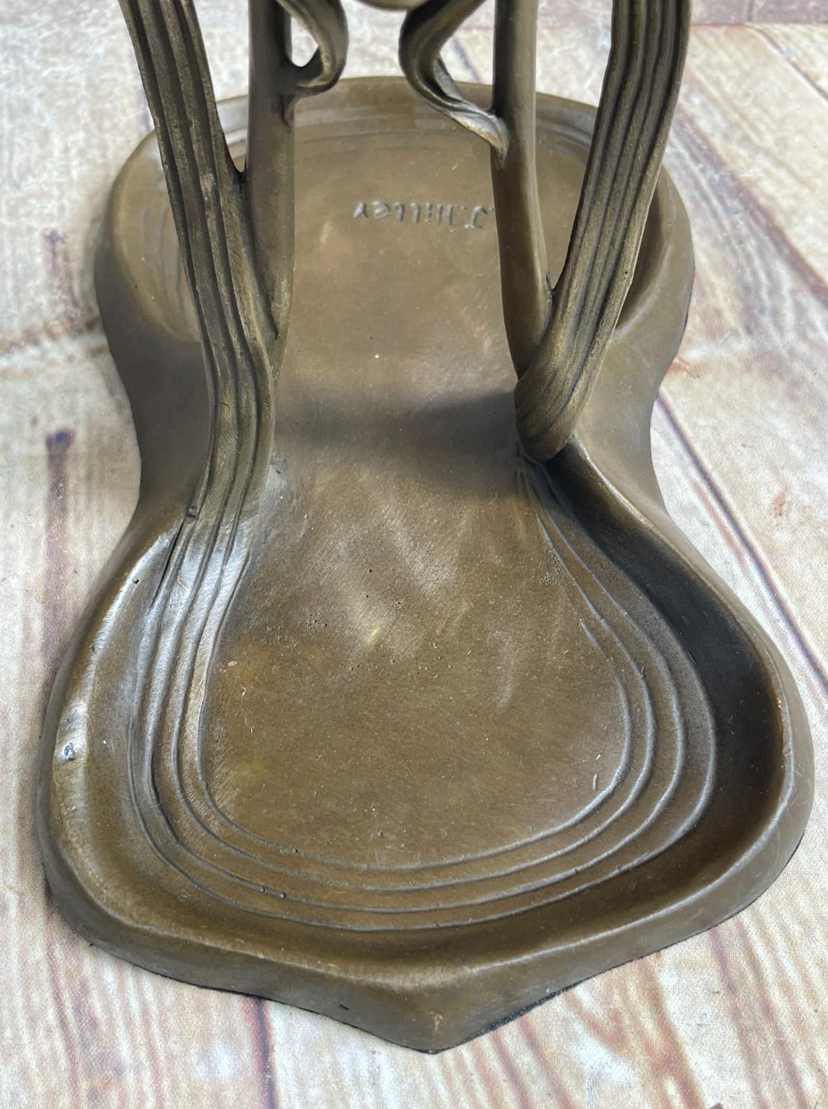 Classy Bronze Genuine 100% Real Bronze Art Deco Jewelry Tray with Gold Patina Statue Art Decor Figurine