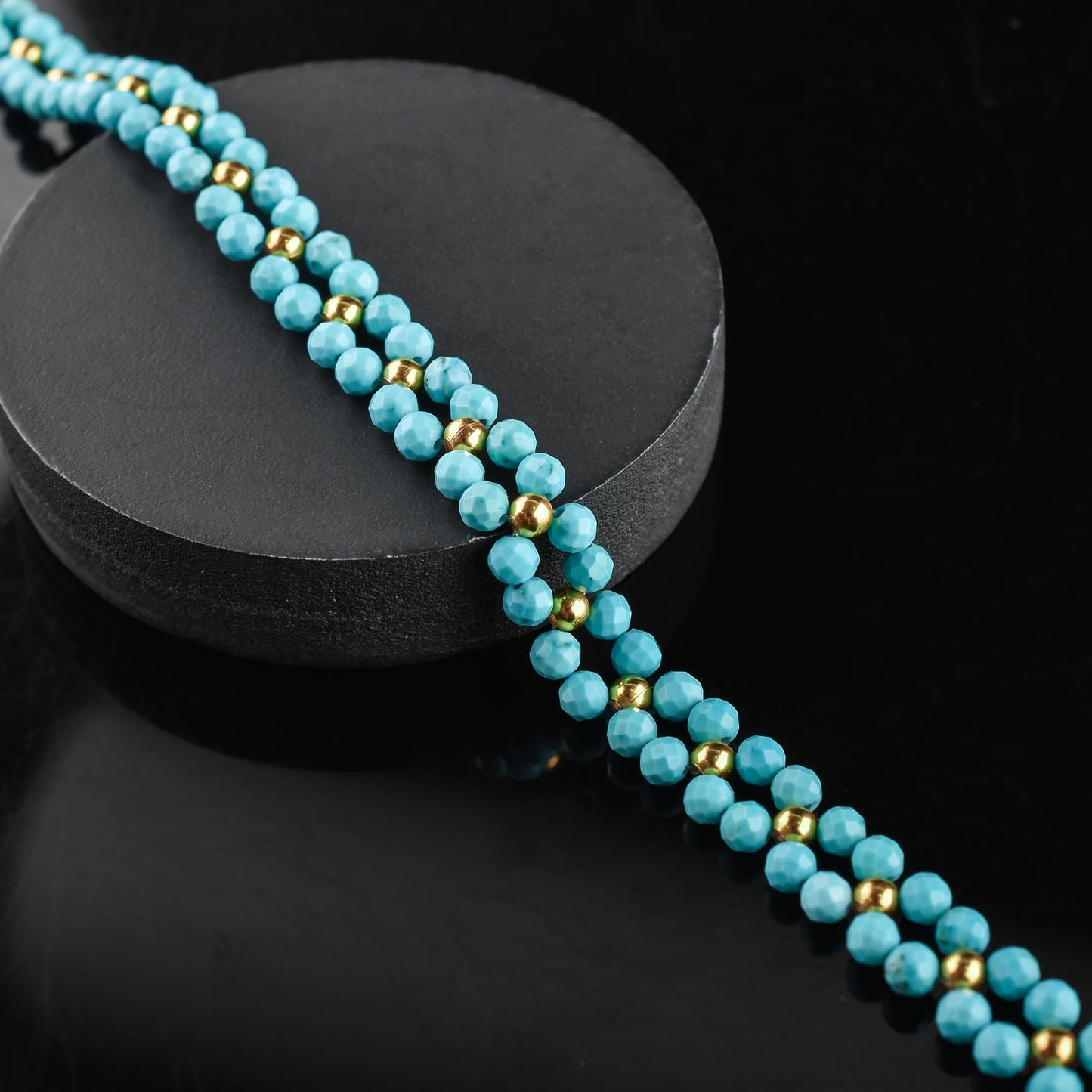 InfinityGemsArt Artisan Turquoise Bracelet for Adult Women – Natural December Birthstone Blue Gemstone, Handmade 14K Gold Plated Adjustable Chain, Chakra Jewelry, Christmas Gift for Her