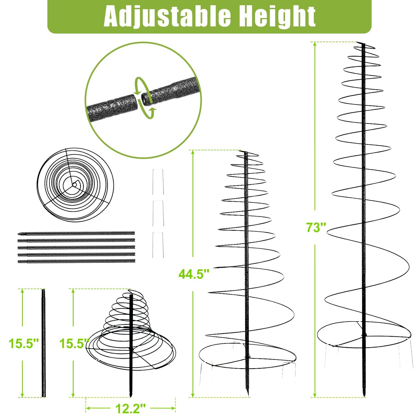 Trellis for Climbing Plants Outdoor or Indoor,73inch Tall Garden Trellis for Climbing Plants,Metal Plants Trellis Support for Vine Vegetables,Flowers