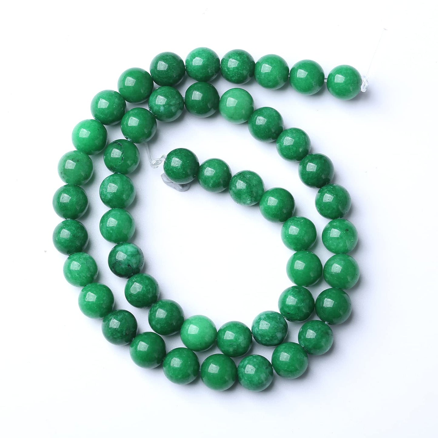 60pcs 6mm Natural Green Cloud Jades Beads Round Loose Gemstone Crystal Energy Healing Power Stone Beads for Jewelry Making DIY Bracelet (6mm, Green Cloud Jades)