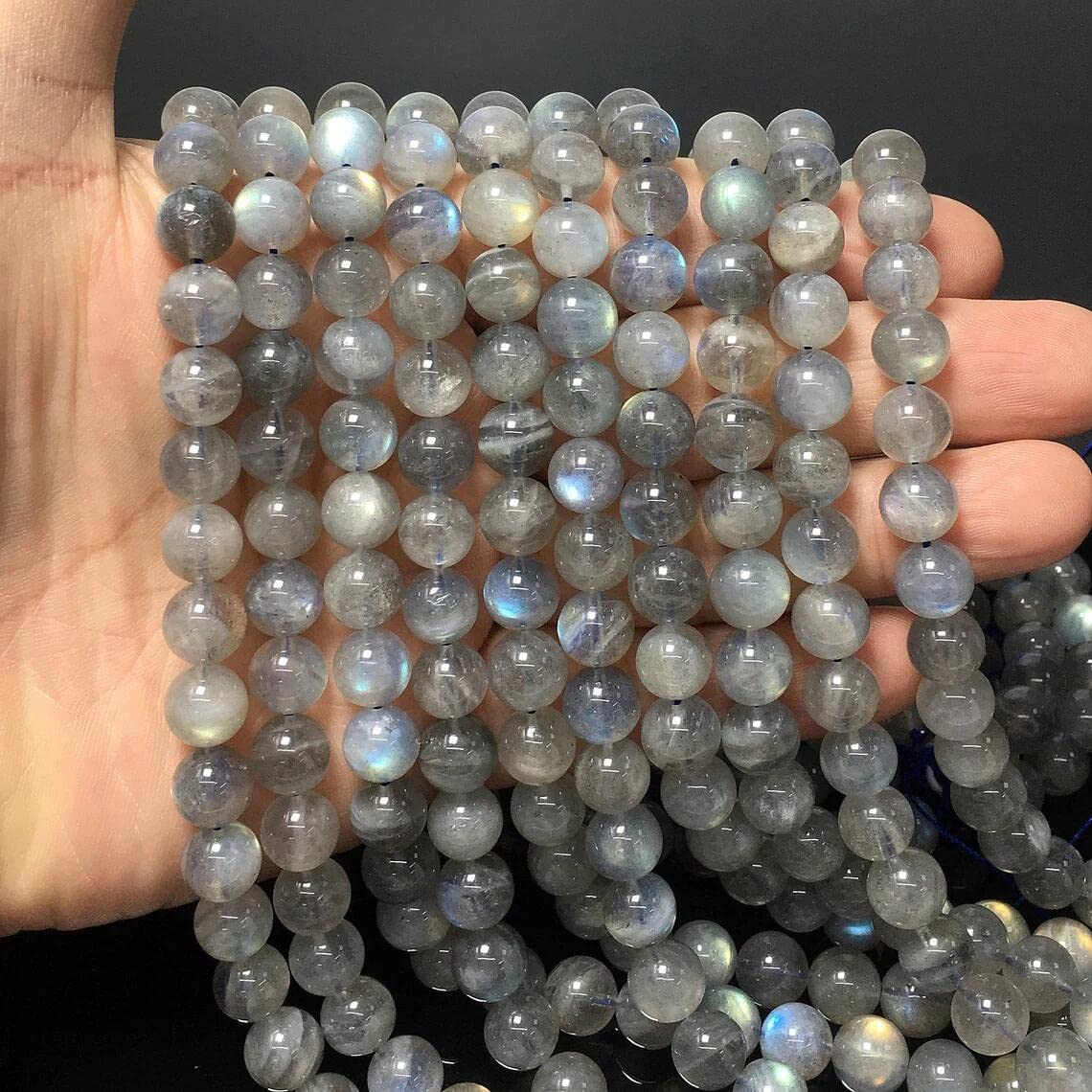 100pcs 8mm Labradorite Beads Natural Gemstone Beads Round Loose Beads for Jewelry Making