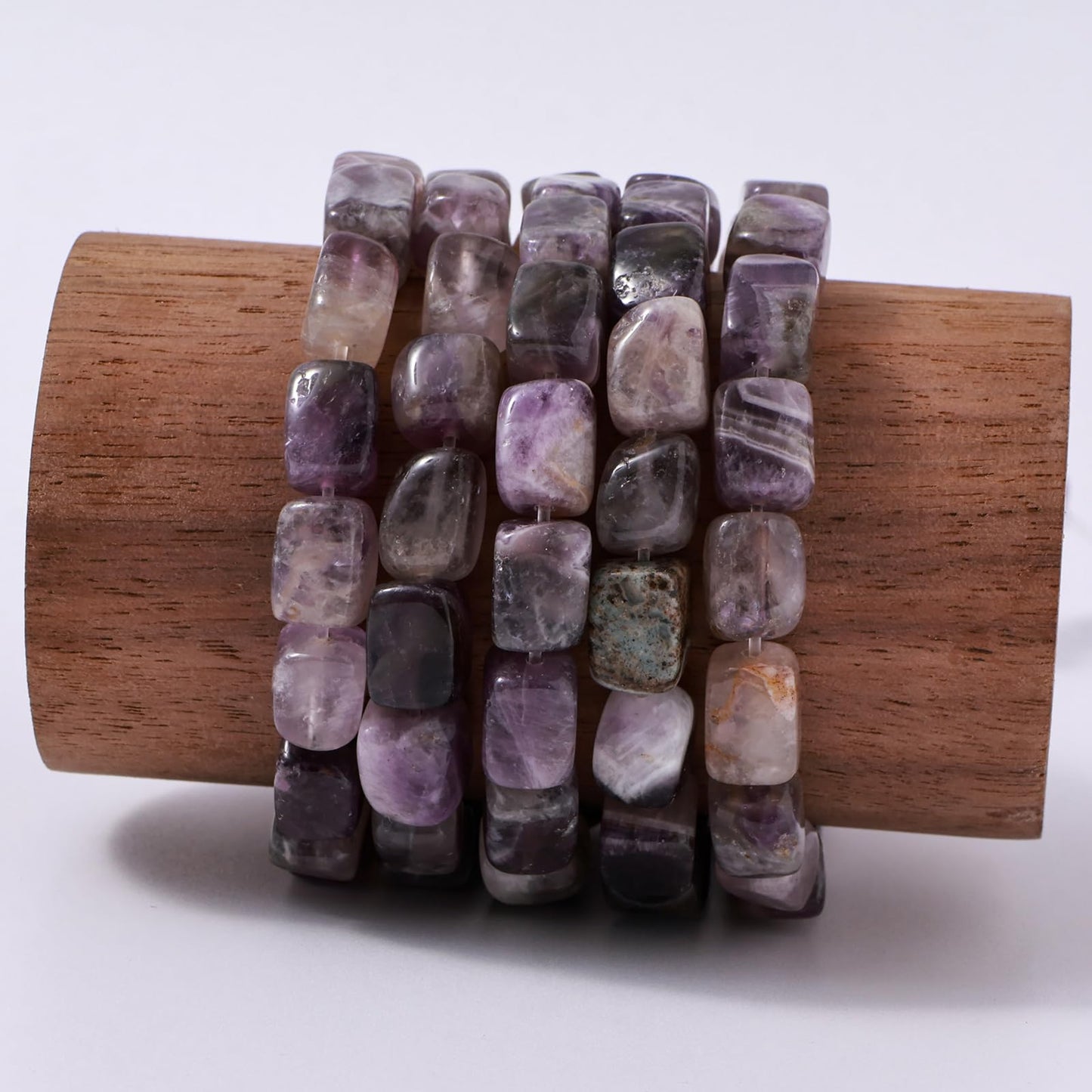Natural Large AmethystCube Stone Beads 8x11mm 38cm/str Loose Semi Gemstone Stone Square Beads for Making Bracelets Necklace