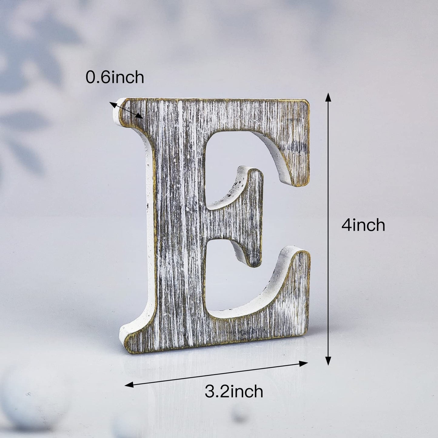 WOODOUNAI 4 Inch Wood Letters Unfinished Rustic Wood Letters for Wall Decor Decorative Standing Letters Slices Sign Board Decoration for Craft Home Party Projects (E)