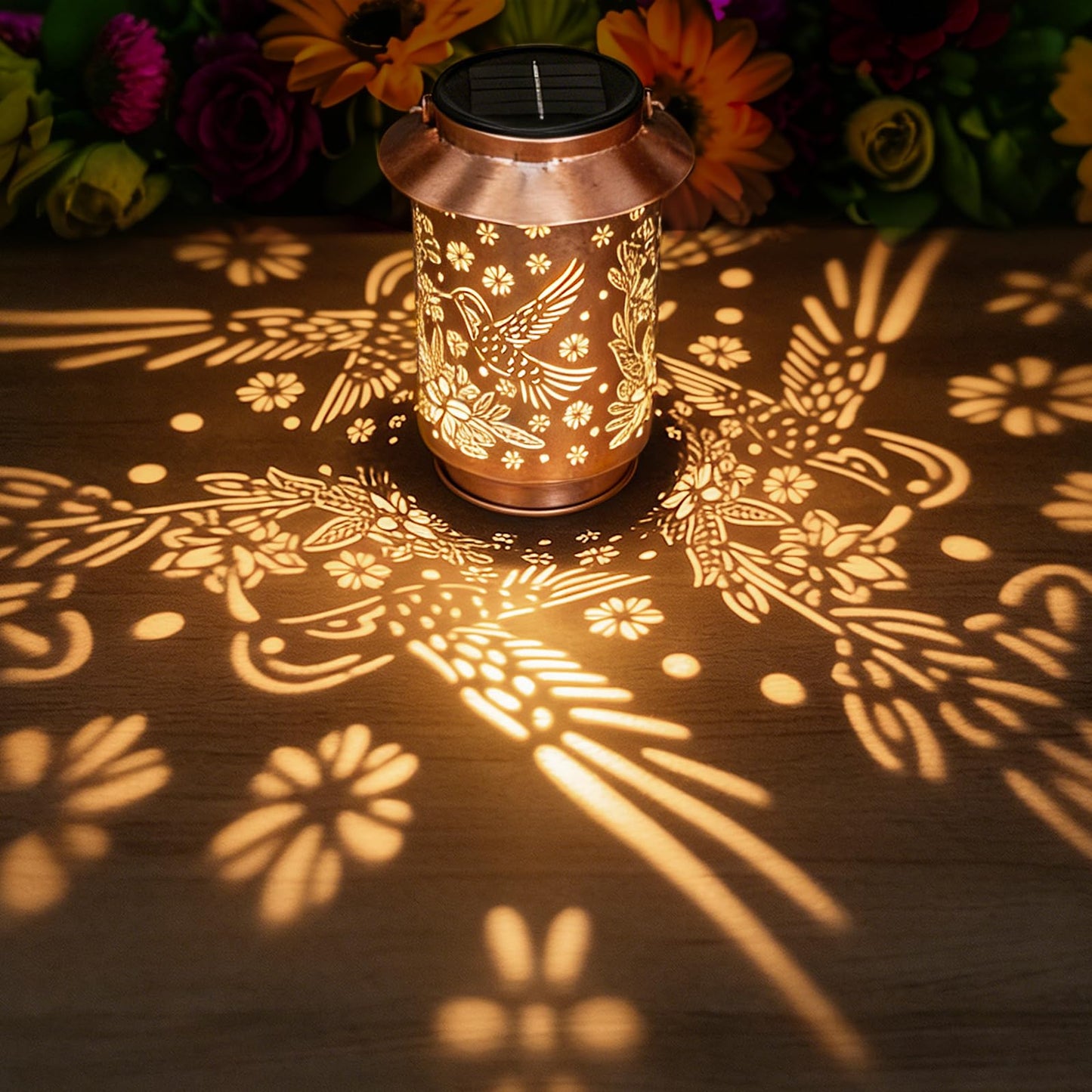 Ollny Solar Lanterns Outdoor Waterproof Hummingbirds, for Mothers Day Birthday Thanksgiving Gifts for Mom Grandma Sister Women Her, Hanging Solar Metal Lights for Garden Backyard Patio Decor