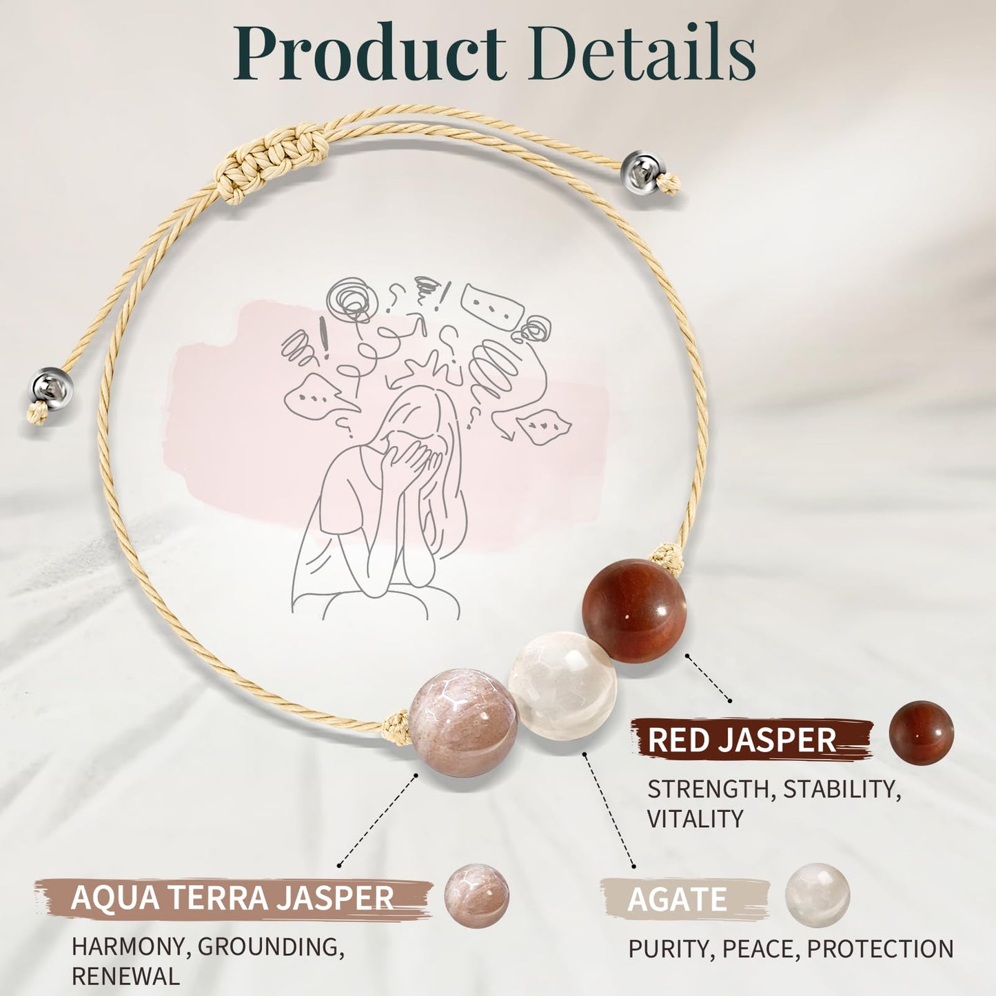 ZOKCC Crystal Healing Bracelets Gifts for Women: Spiritual Natural Healing Stone Anxiety Protection Bracelets Birthday Christmas Gifts for Friends Sister Coworker Nurse Teacher
