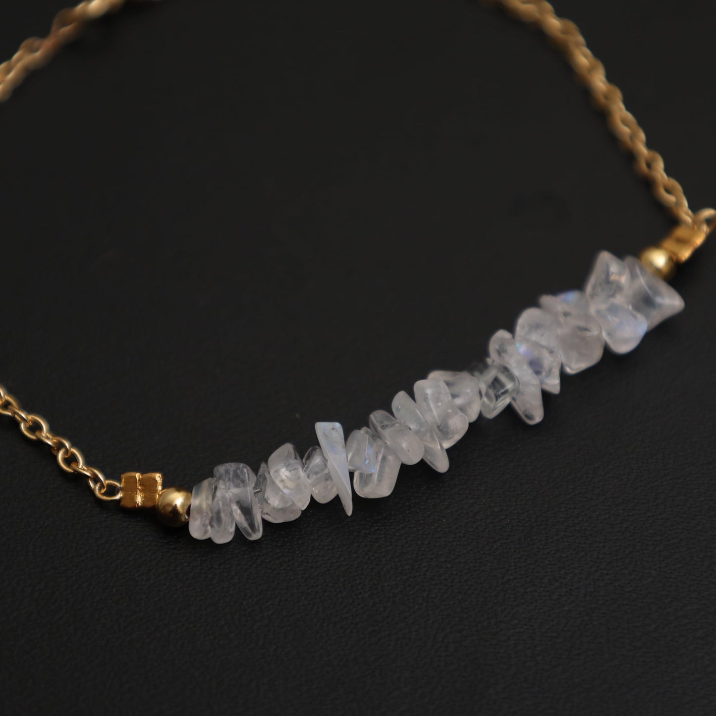 Gempires Moonstone Bracelet for Women, Crystal Bracelet, June Birthstone Gemstone Jewelry, Gold Plated Adjustable Bracelet (7” + 1” Extender), Dainty Stackable Bracelet Gift for Her