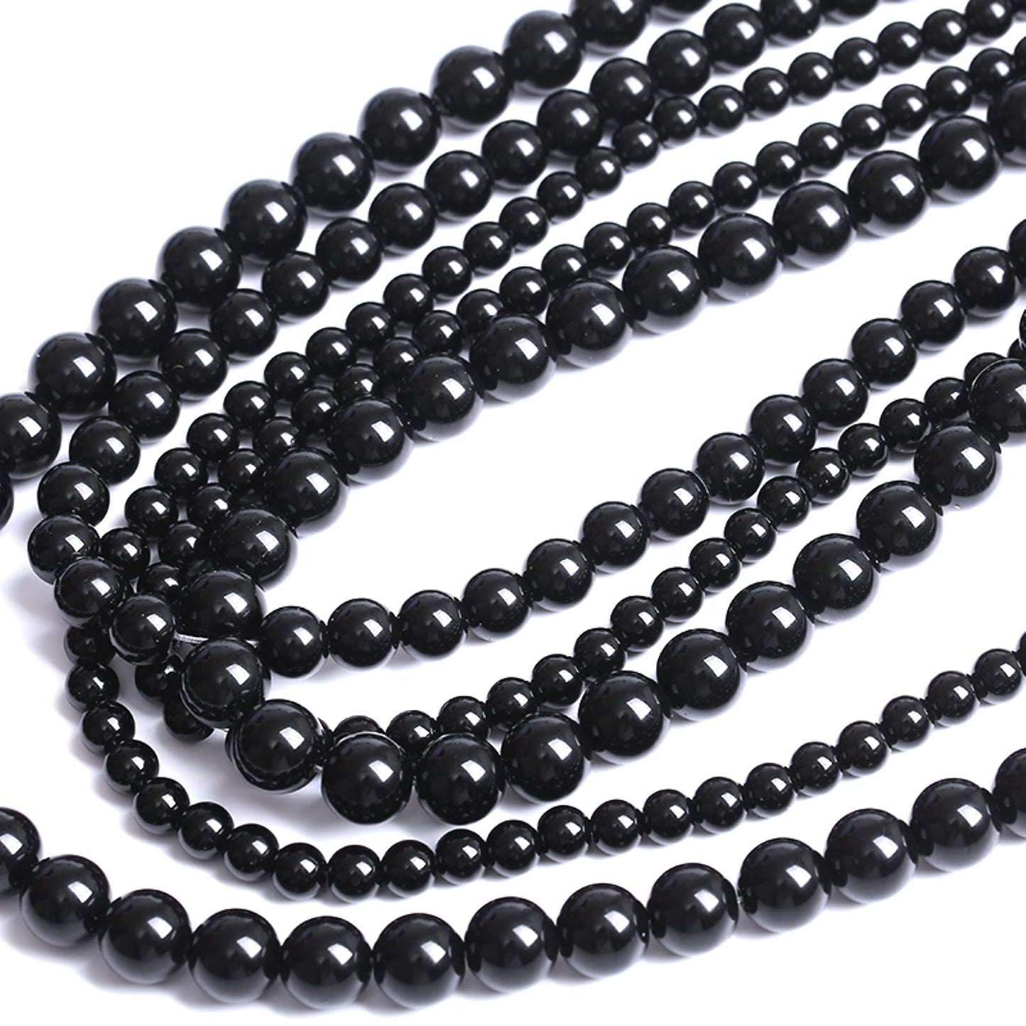 50PCS 8MM Natural Black Agate Stone Beads Round Loose Beads for welry Making DIY Bracelet Necklace Accessory 15 Inches