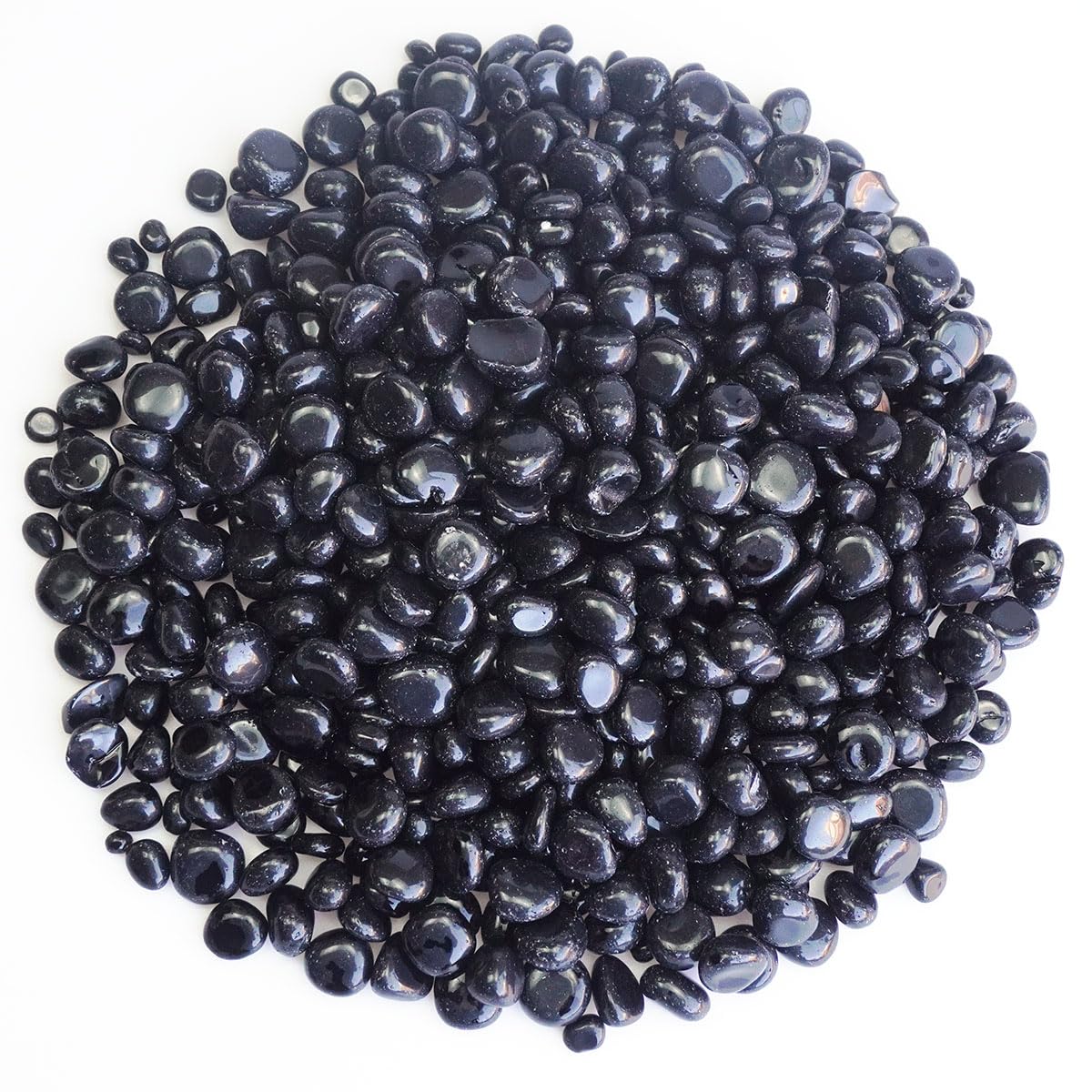 XMHOME 3 Pounds Black Obsidian Polished Stones - Natural Tumbled Gemstones for Vase Filler, Protection, and Jewelry Making