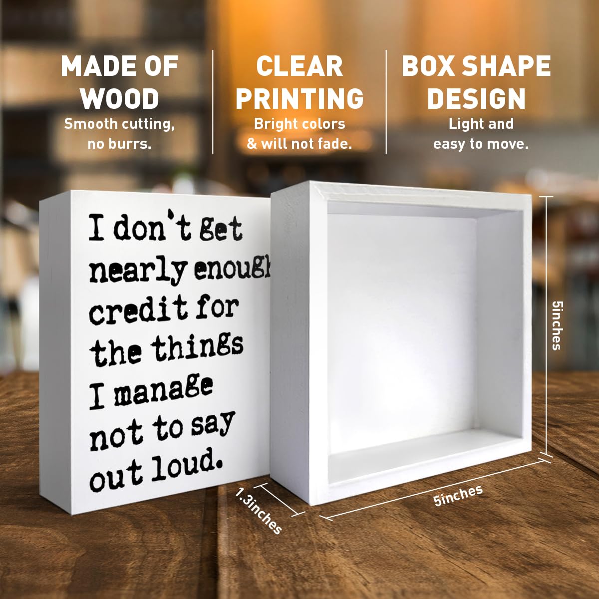 Funny Office Desk Decor Wooden Sign, Funny Office Decoration for Work Women Men, Gifts for Coworker Colleague