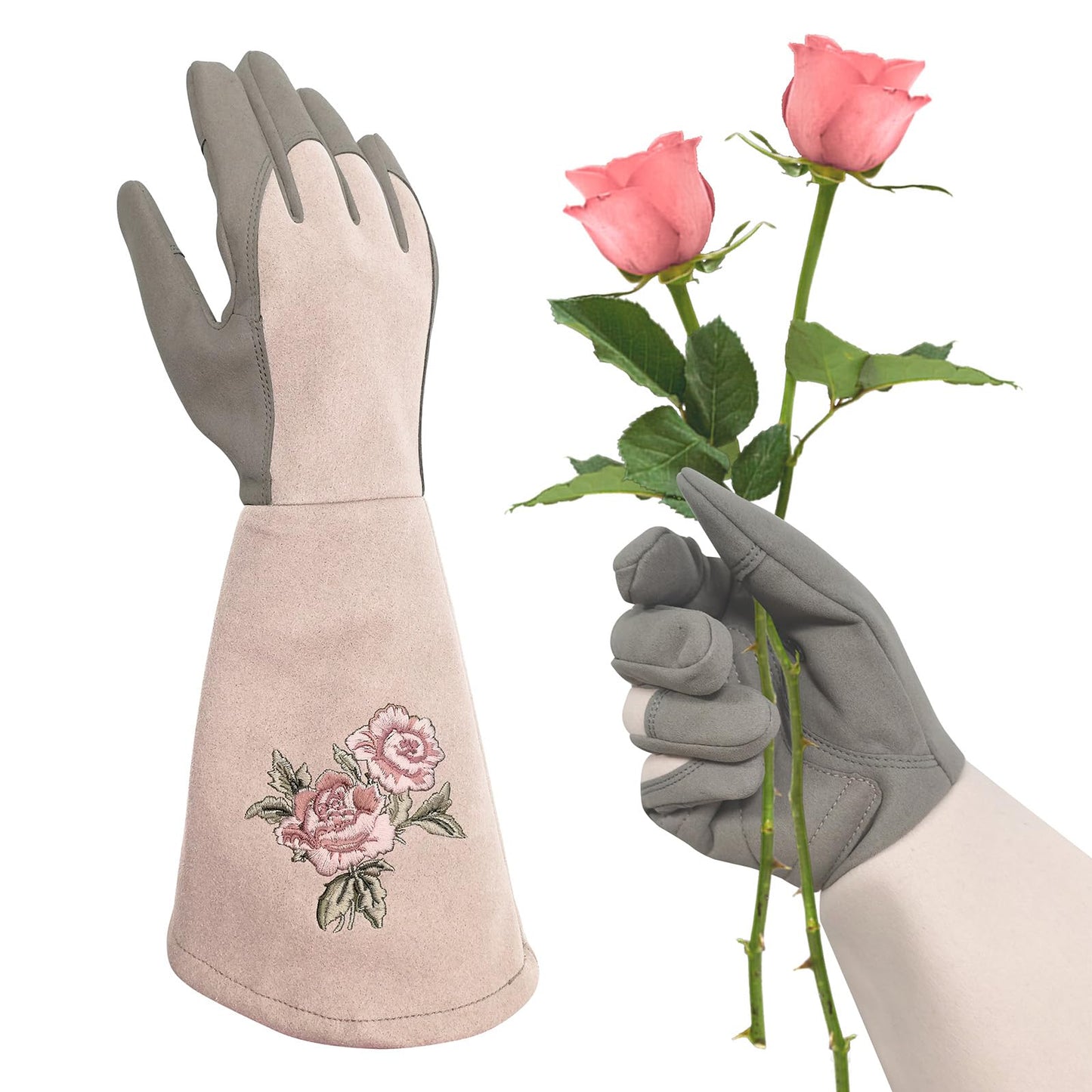 Intra-FIT Long Gardening Gloves for Women,Durable Rose Pruning Gloves Thorn Resistant for Weeding Planting Digging(X-Large,1 Pair)