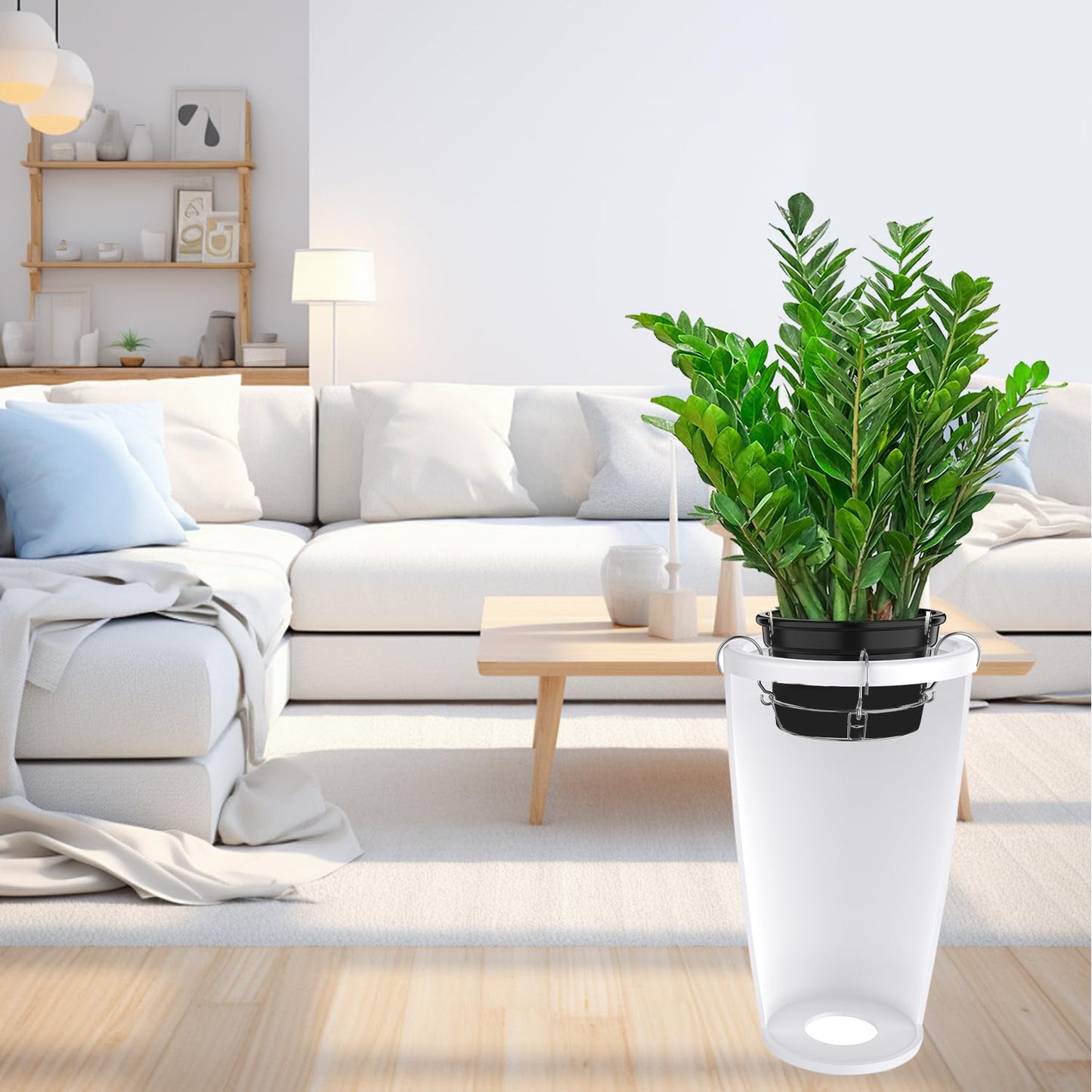 BBpara Height Planter Inserts for Tall Planters Large Pots,4 HooksFits in The Top Openings 9-12.5" Wide,Wedding & Party Decor, Stainless Steel,Patent Pending
