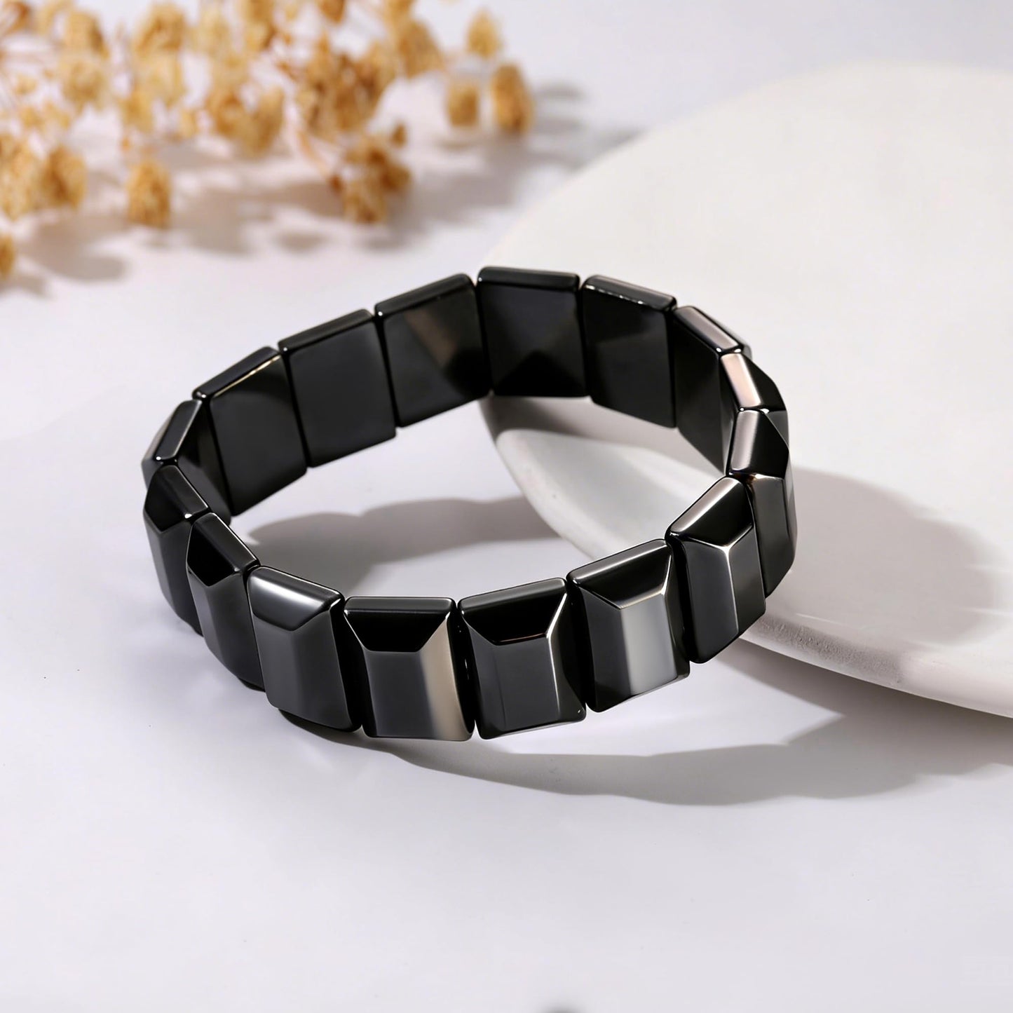 DONYUDE Fathers Day Bracelets Gifts for Husband Hematite Bracelet for Men Birthday Anniversary Jewelry Gifts for Husband Black Hematite Grounding Bracelet Reignite Masculine Energy Motivational Gift