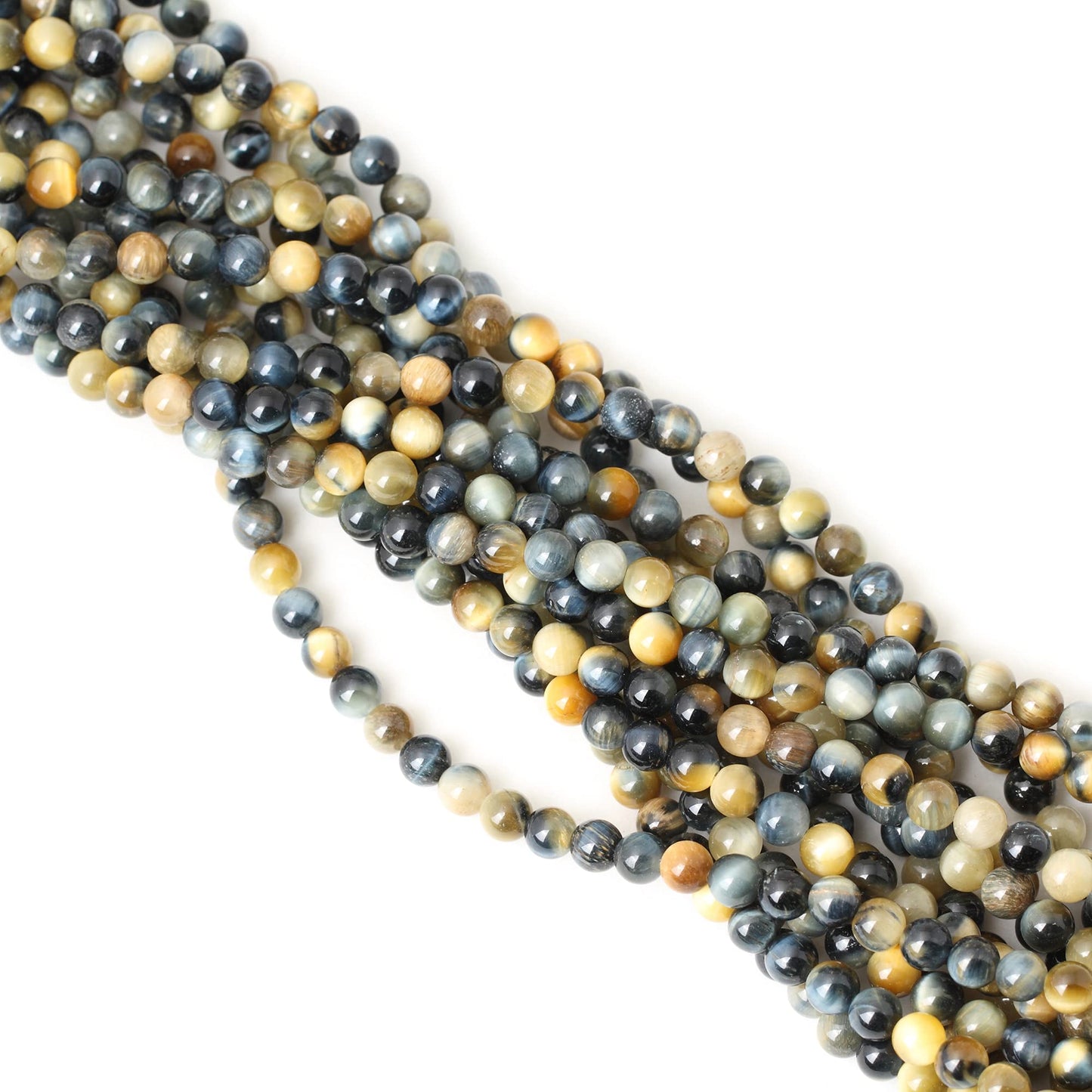 CHEAVIAN 60PCS 6mm Natural Dream Tiger Eye Stone Round Loose Beads for Jewelry Making DIY Bracelet Necklace Materials 1 Strand 15"