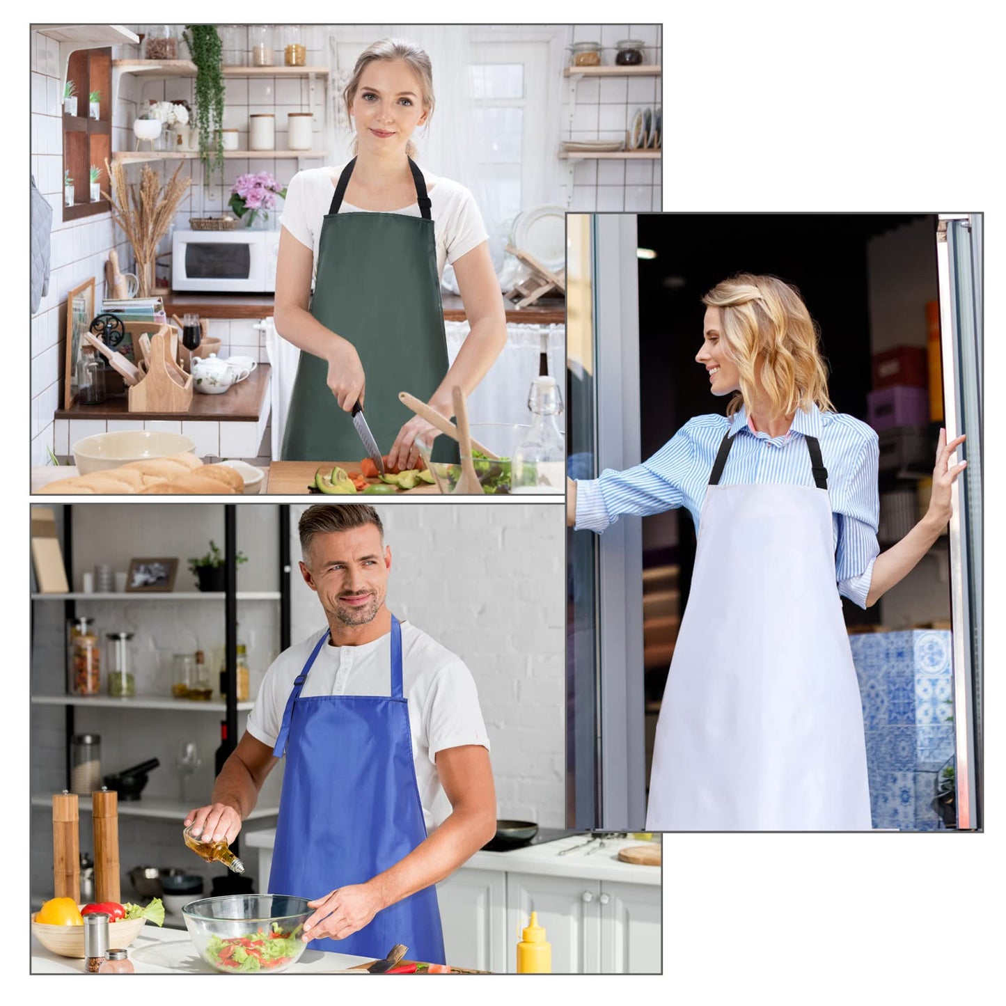 2 Pack Waterproof Rubber Vinyl Apron 40 Inch Chef Aprons for Men Heavy Duty Chemical Work Apron Extra Long Grilling Aprons with Adjustable Bib Apron for Dishwashing Lab Butcher Cooking Kitchen Blue