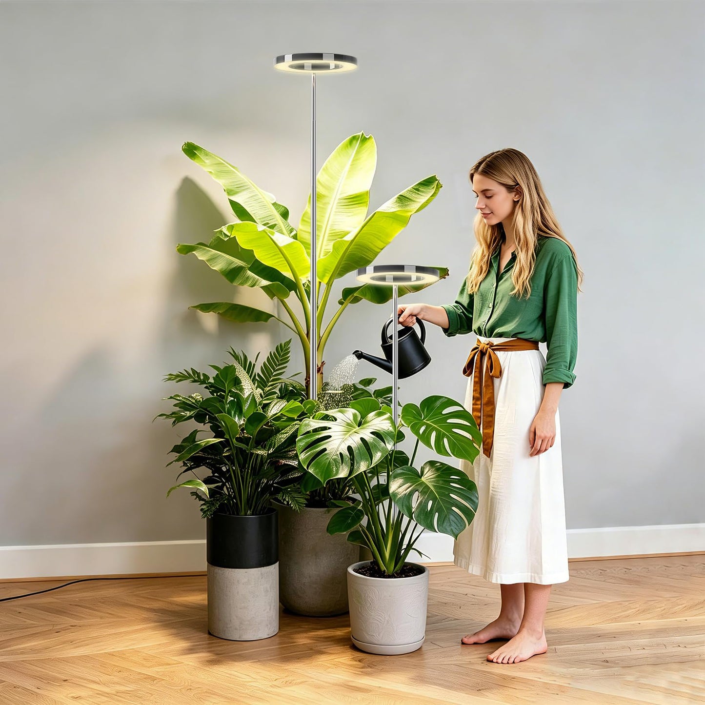LPMZMBL 2 Packs Plant Grow Light, Grow Lights for Indoor Plants,80 LEDs Full Spectrum Plant Lights for Indoor Growing with 6/12/16H Timer-B2