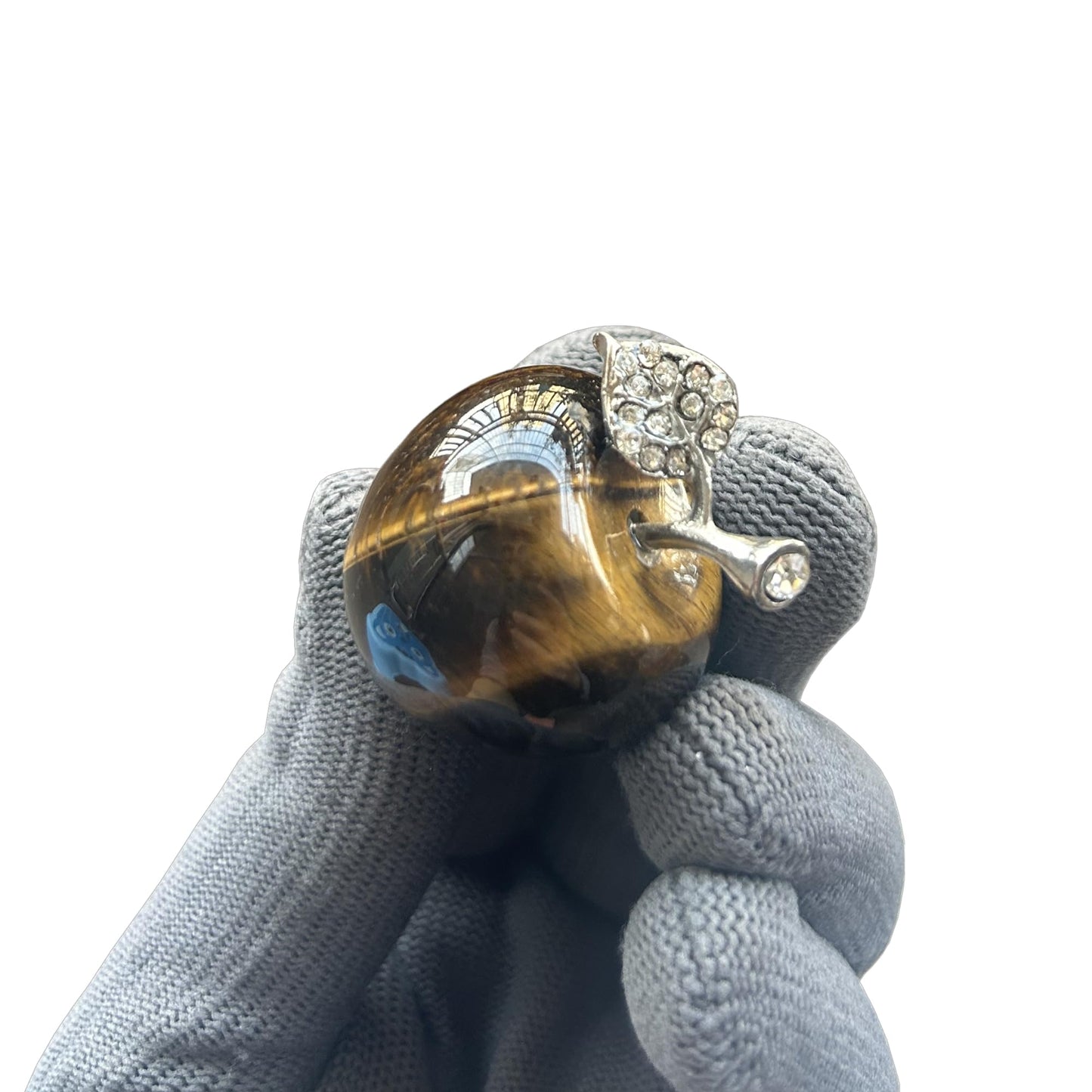 Sunshcat Natural Tiger's Eye 1.18 Inchs Apple Crystal and Healing Stone Statues,Room Decoration Christmas Decorations Thanksgiving Gifts Office Gifts Collectibles