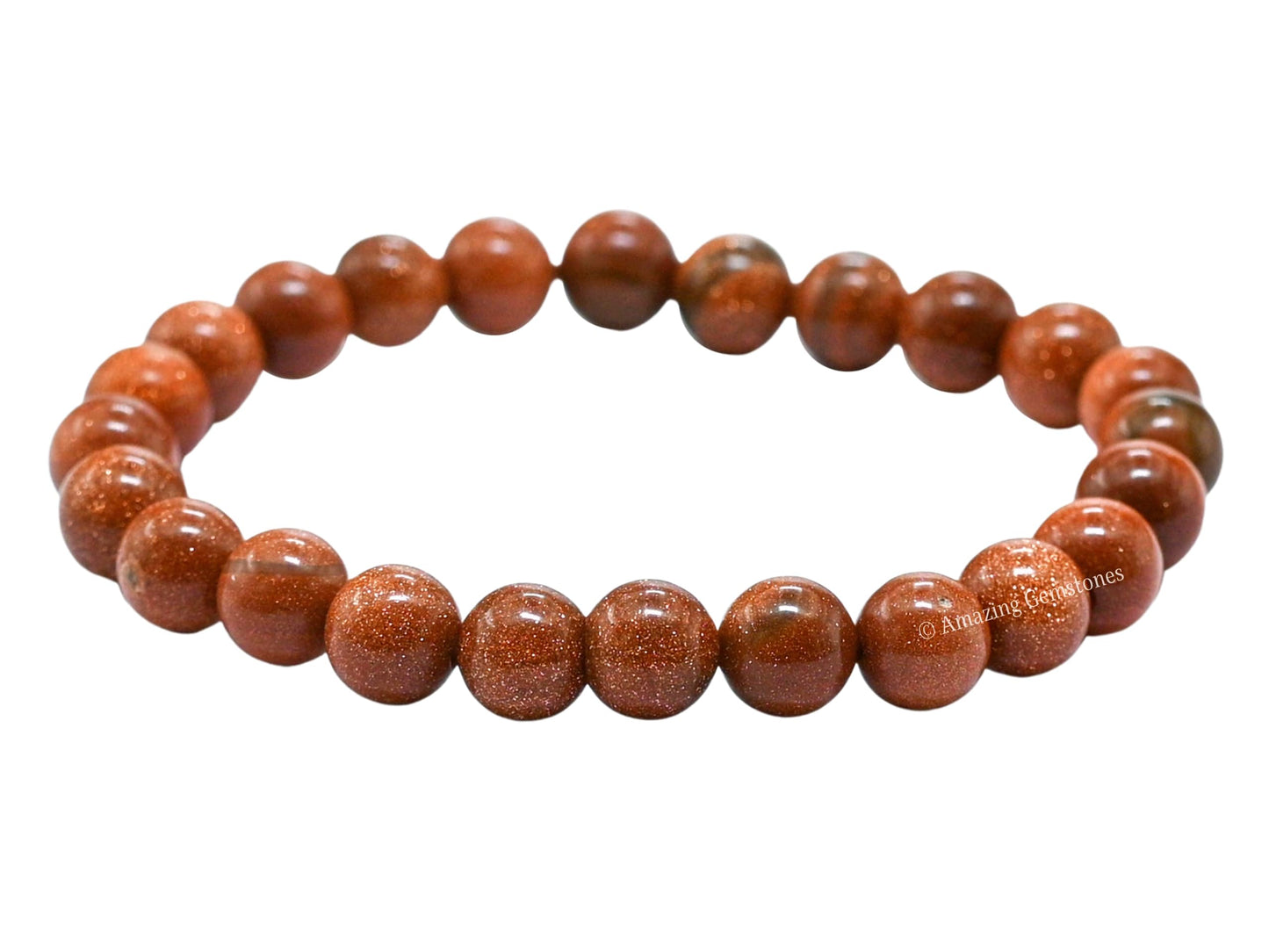 Amazing Gemstone Crystal Bracelet for Women Men's Gifts - Protection Healing Crystal Bracelet - 8mm Gemstone Beaded Stretchable Bracelet Pulseras Para Hombres Mujer Stocking Stuffers Mothers Day Gift (Red Goldstone)
