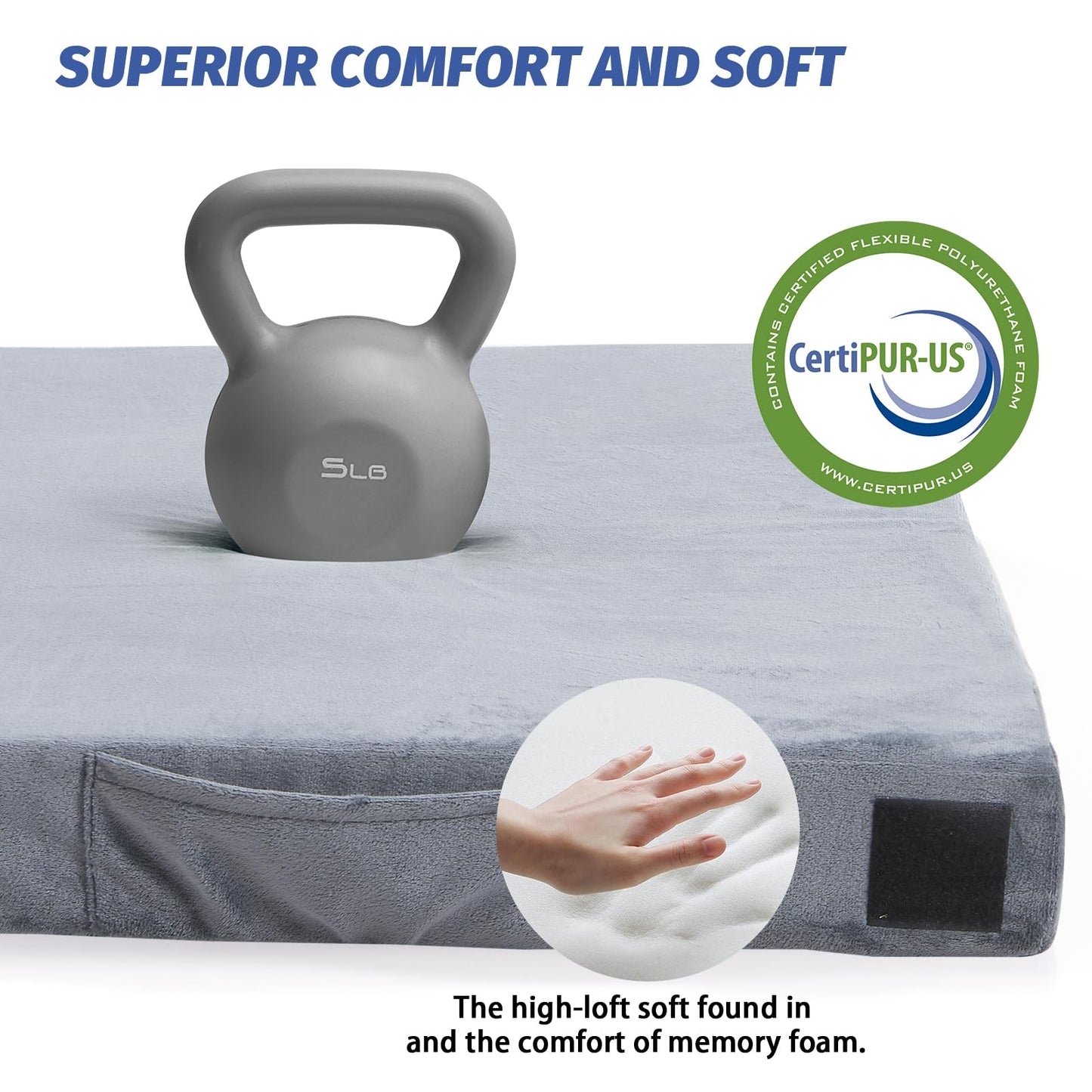 CYMULA Camping Mattress Pad Sleeping Mat, Portable Roll Up Mattress for Adults Camping, Bed Pads for Sleeping, Guest Beding for Sleepover Car Bed with Travel Bag