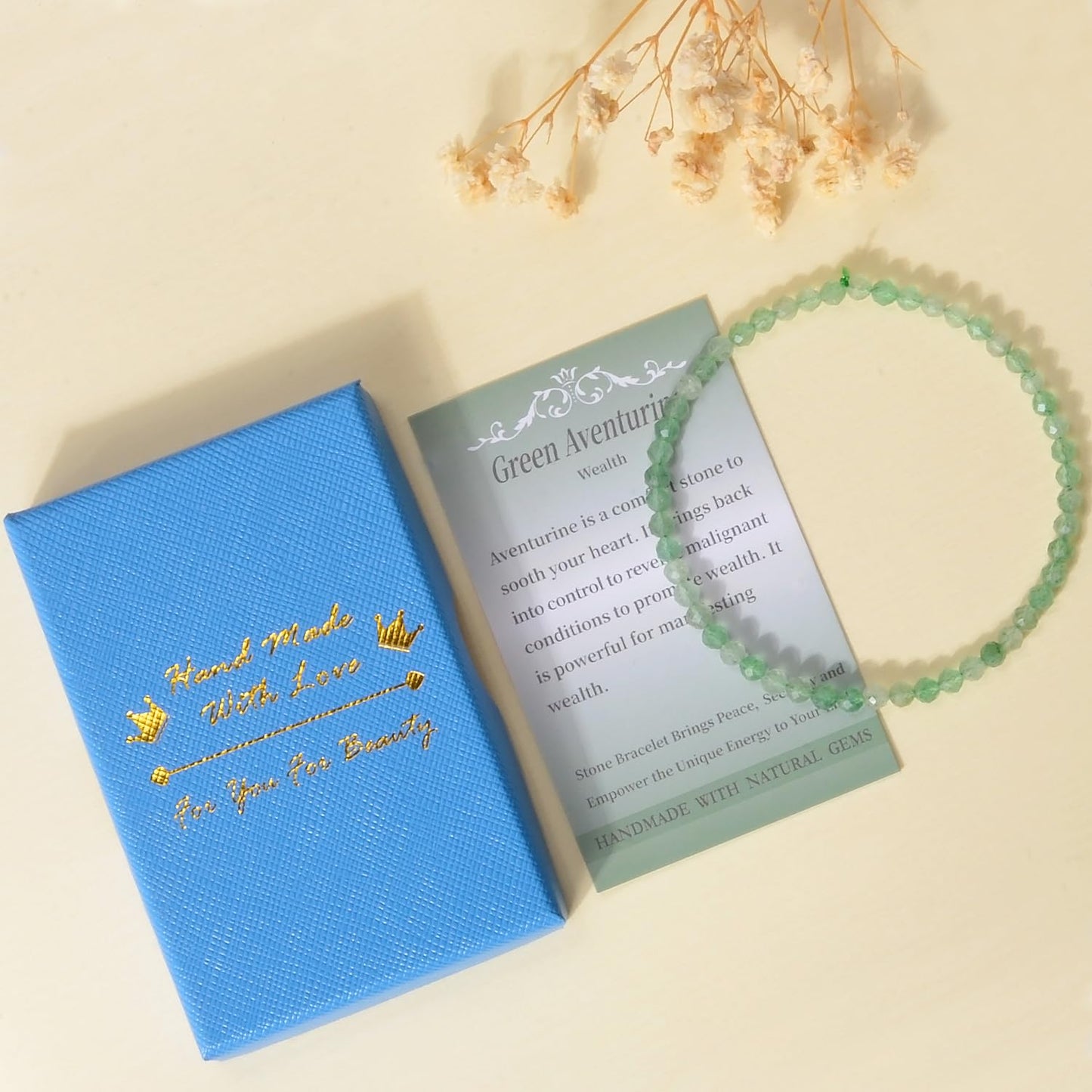 MASSIVE BEADS Natural Genuine Gemstone Beads Healing Crystal Chakra Reiki Jewelry Faceted Round Beads Bracelets (Green Aventurine, 3mm)