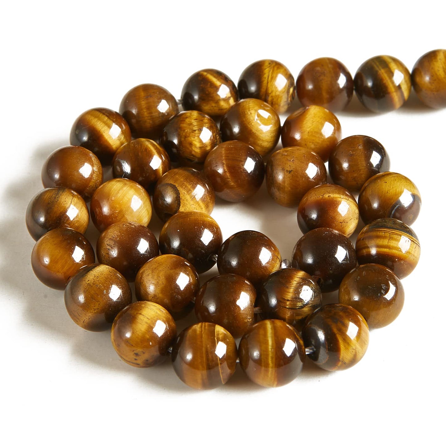 100pcs 8mm Yellow Tiger Eye Beads Natural Gemstone Beads Round Loose Beads for Jewelry Making