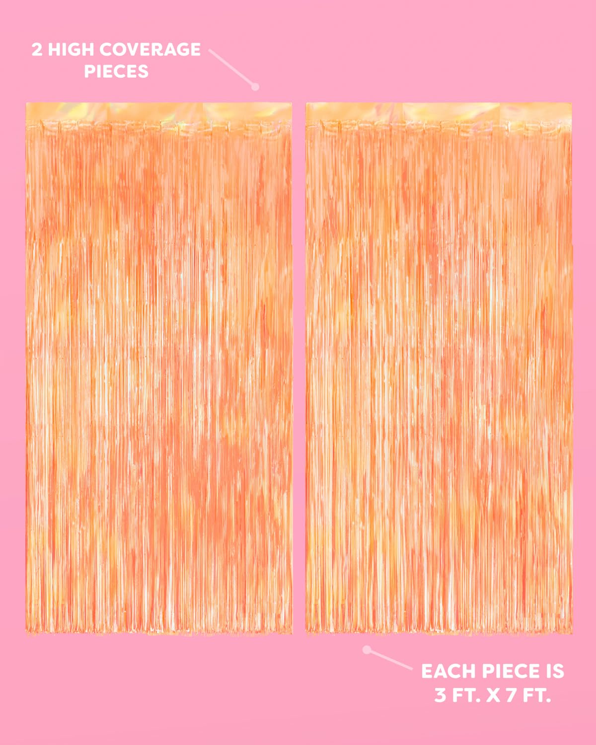 xo, Fetti Orange Fringe Curtain - 2 Pack | Showgirl Party Garland, Halloween Decor, Birthday Backdrop, Fiesta Vibes, Fall Party Decorations, Girly Celebration