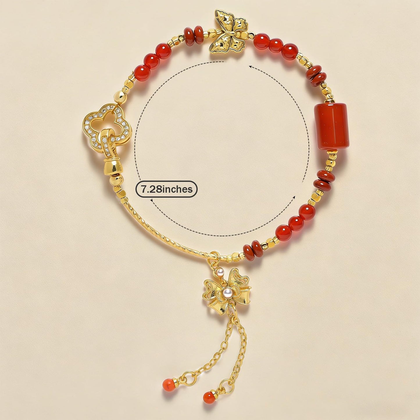 Corajeely Natural Crystal Bead Bracelet, Beaded Bracelets for Women, Comes with Red Agate, Fashion Jewelry Gift