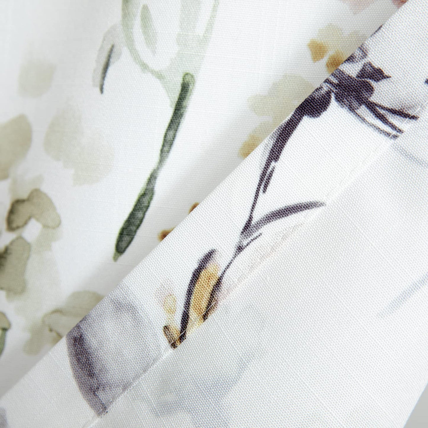 Leeva Watercolor Floral Valance Curtains, Rod Pocket Short Curtain Window Valances for Living Room, 52 x 18 inch, Brown and Grey, 1 Pack