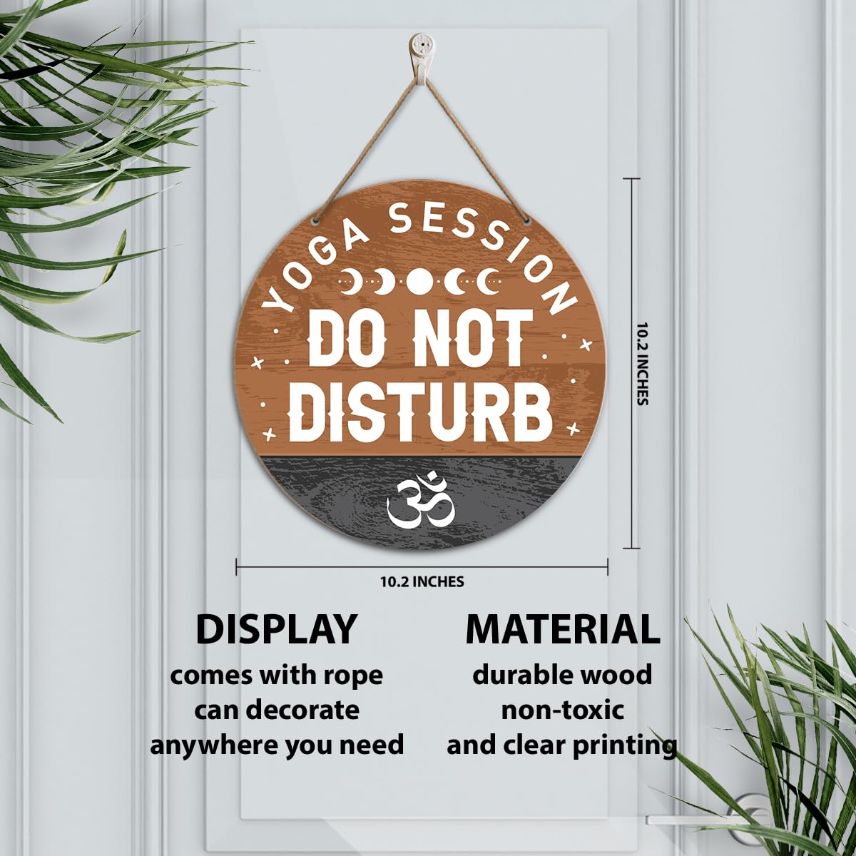 Yousheager Yoga Studio Sign Wall Decor, Yoga Sign for Home Studio Room Door, Yoga Studio Spiritual Room Zen Den Hanging Sign Decoration, Gifts for Women Yoga Instructor Lover, Do Not Disturb
