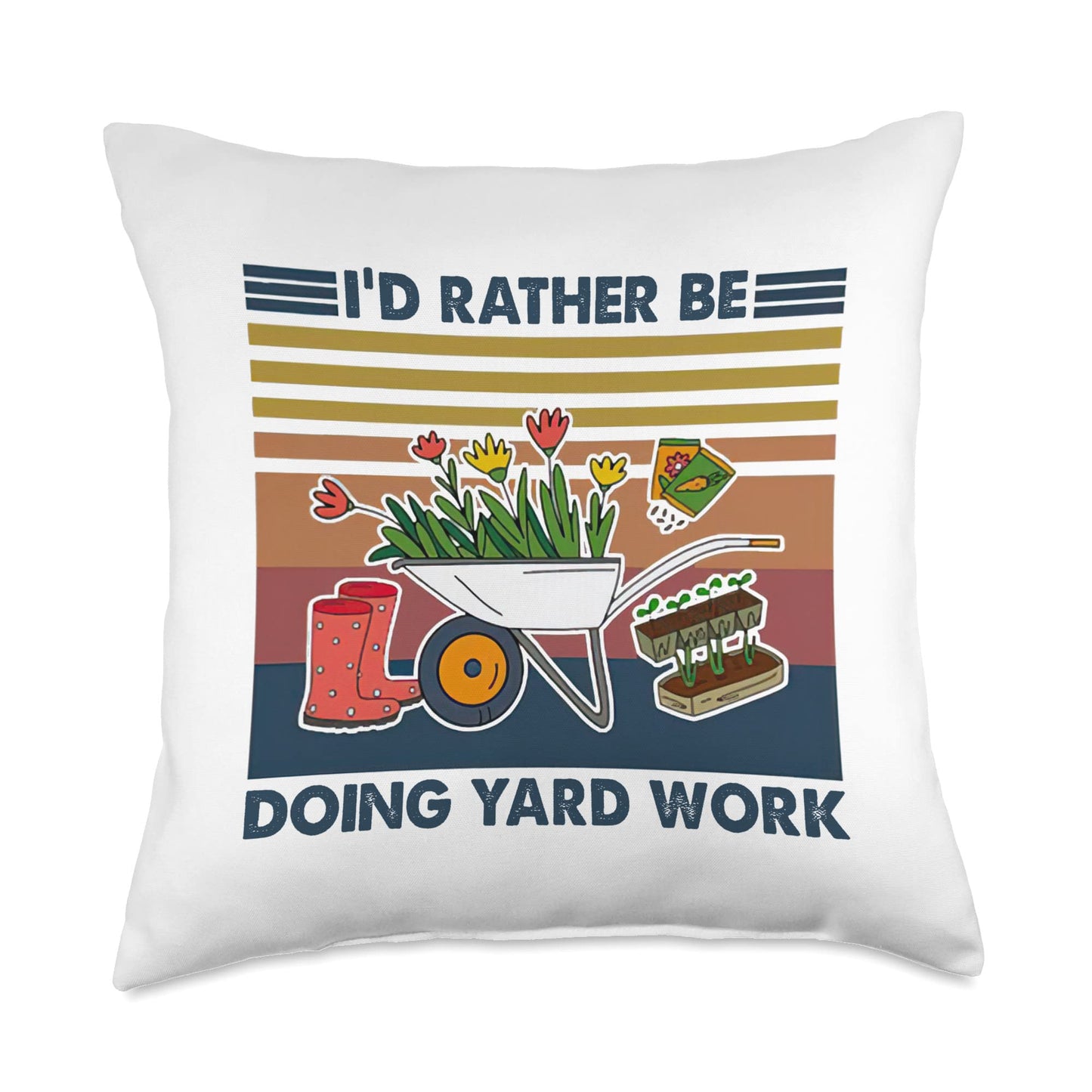 Funny Gardening Wheel Barrow Love Throw Pillow