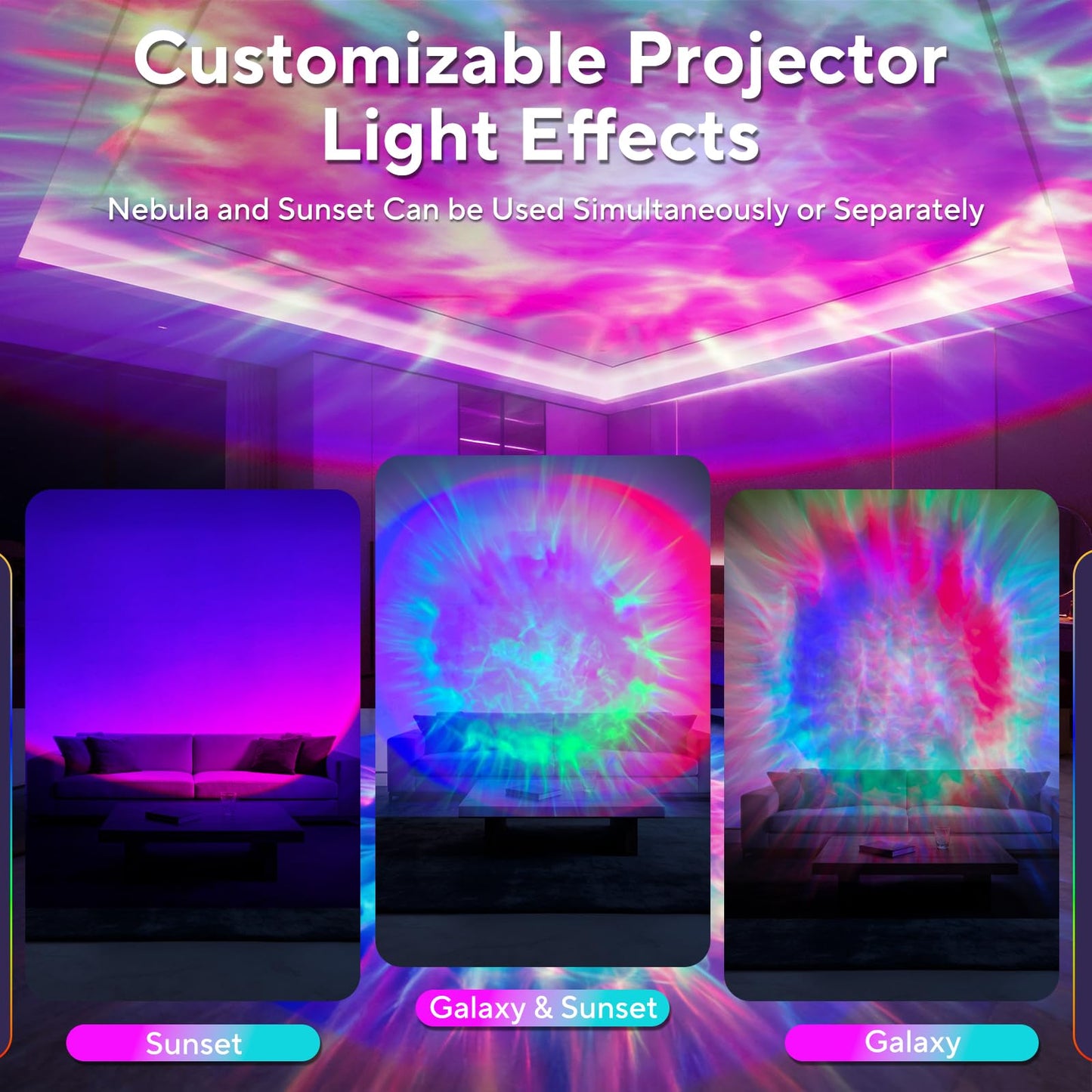 HIJOPIB Galaxy Projector for Bedroom, Nebula Ceiling Led Lamp with Remote & Timer, Night Light Gifts for Kids,Room Decor/Birthdays/Christmas/Party/Tiktok Live