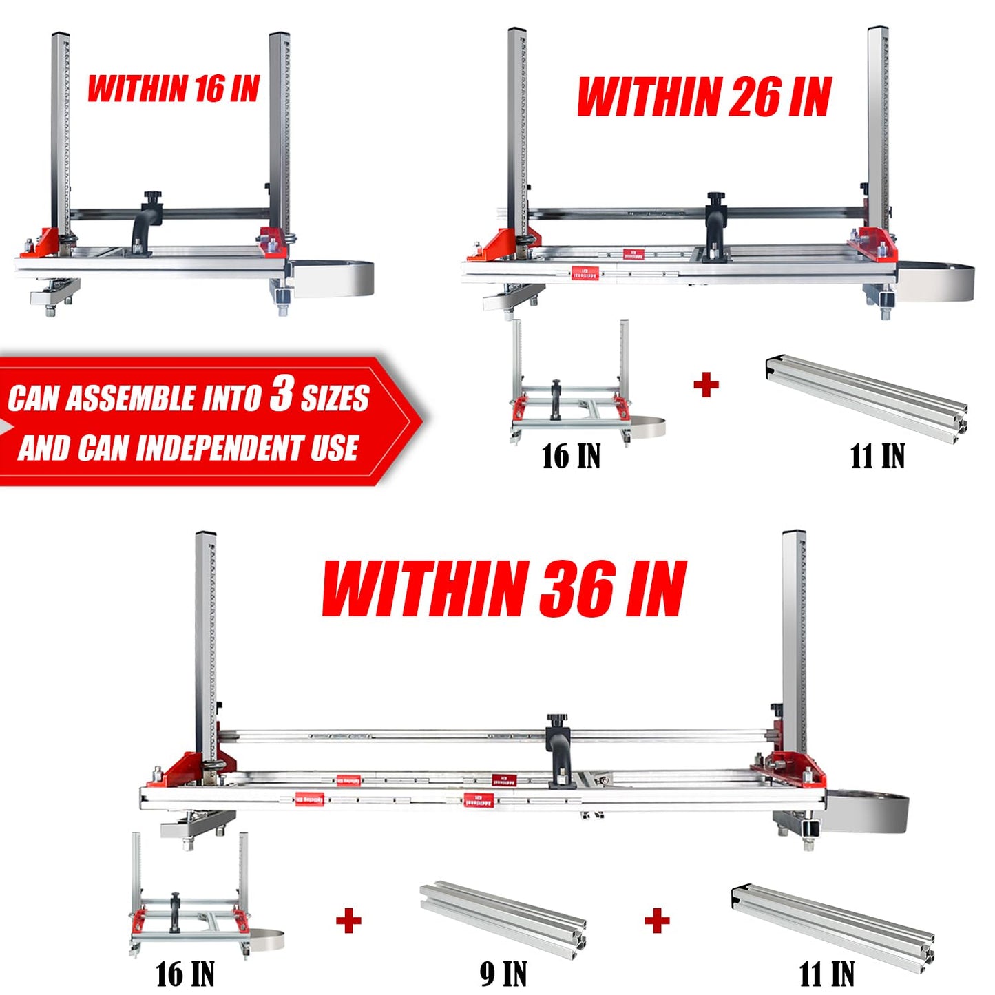 Zozen Chainsaw Mill, Portable Sawmill - Can be Assembled into 3 sizes for Independent Use, Suitable for 14-36 inches Planking Milling Bar, A Flexible Cutting Guide System for Builders and Woodworkers.