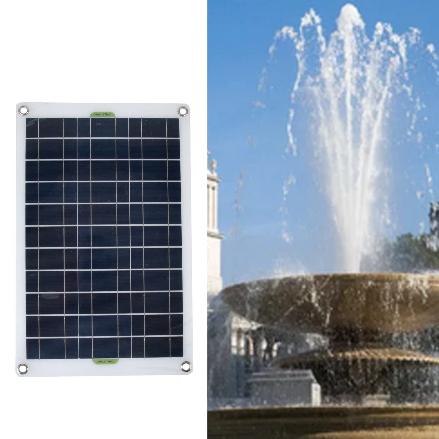 50W Solar Powered Pond Pump Kit with 800L/h Flow Rate 12V Low Noise DC Silicone Plastic for Garden Yard Fish Tank Pond Swimming Pool Outdoor and Patio