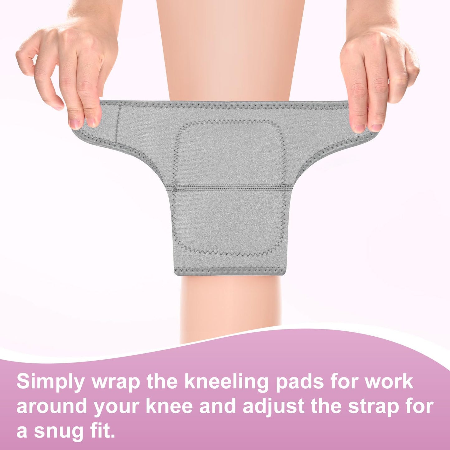 M METERXITY 4-Pack Gardening Knee Pads, Thick Foam Garden Knee Pads with Adjustable Straps for Garden/Construction/Flooring/Cleaning, Suitable for 10"-12" Leg Circumference Size S [Grey]