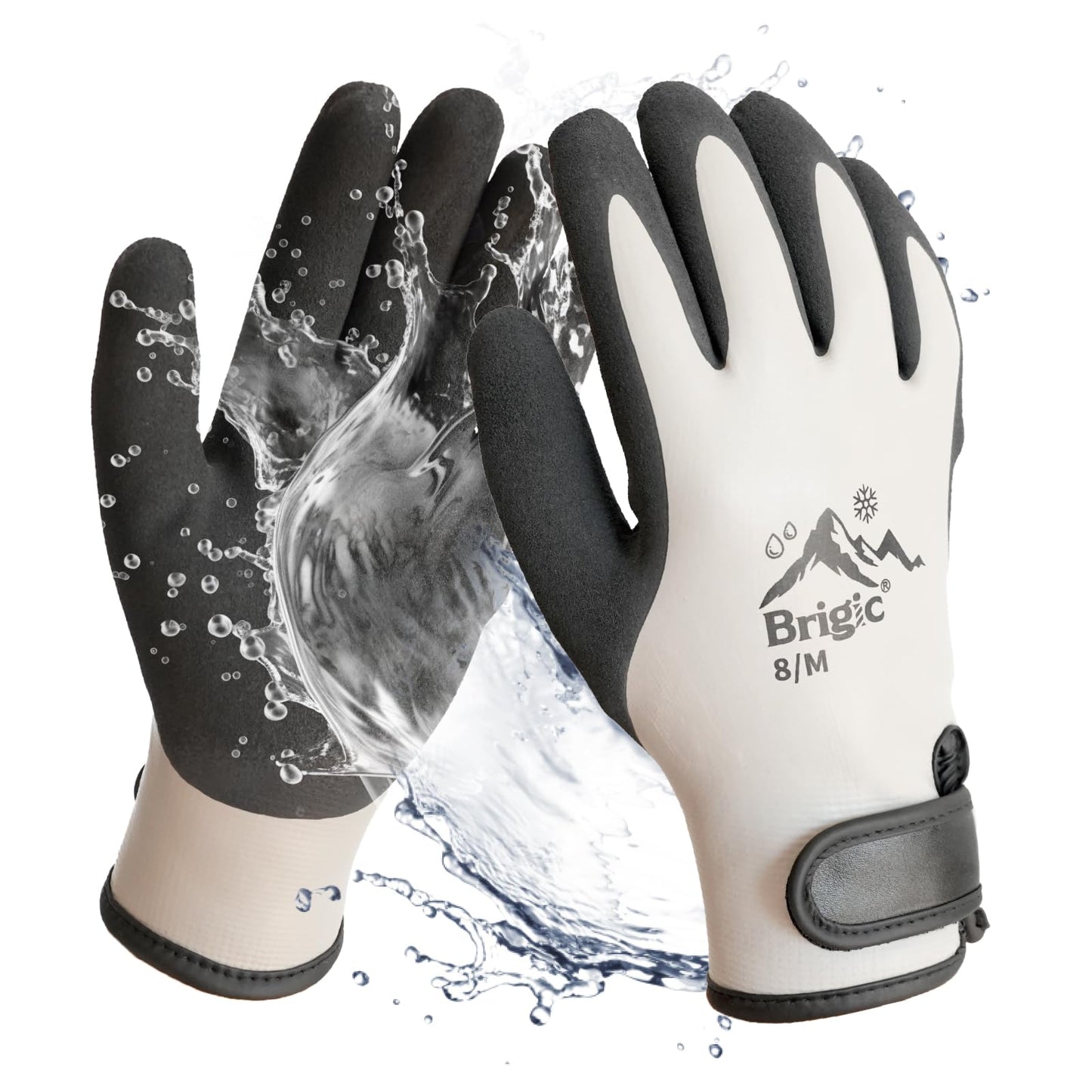Brigic Waterproof Weatherproof Winter Work Gloves, Gray, Ideal for Gardening & Outdoor Tasks, X-Large