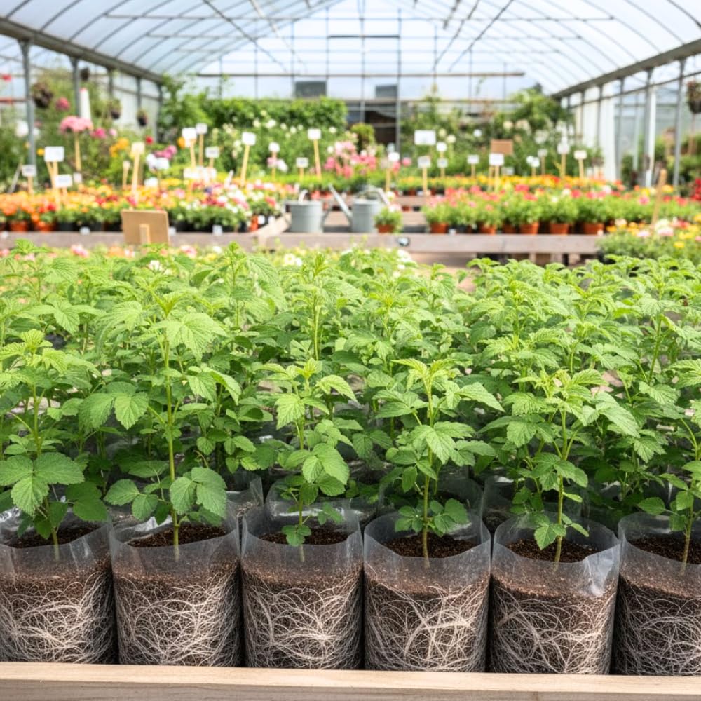 2 Raspberry Plants Live for Planting, Raspberry Bush Live Plants, Size 5-8 Inch Tall, Sweet Raspberry Trees, Well-Rooted (Fall Gold Raspberry)