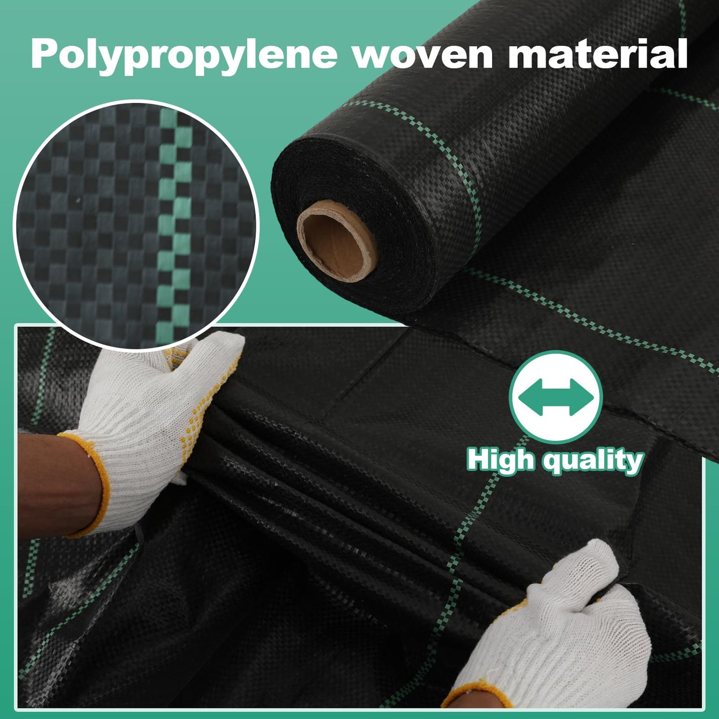 luckybao 3ft*100ft Landscape Fabric,Weed Barrier Fabric,3.2oz Heavy Duty Weed Blocker Fabric,Weed Contorl for Underlayment,Gardening Weed Mat-Durable,Easy Installation