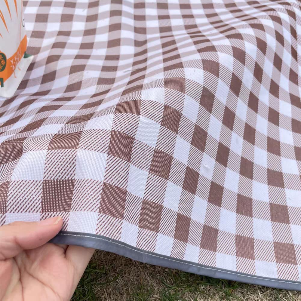 LRUUIDDE Large 80"x 60" Beach Blanket, Outdoor Picnic Blankets, Waterproof Sandproof Portable Blankets, Foldable and Lightweight for Spring Summer Camping, Beach, Park (Brown)