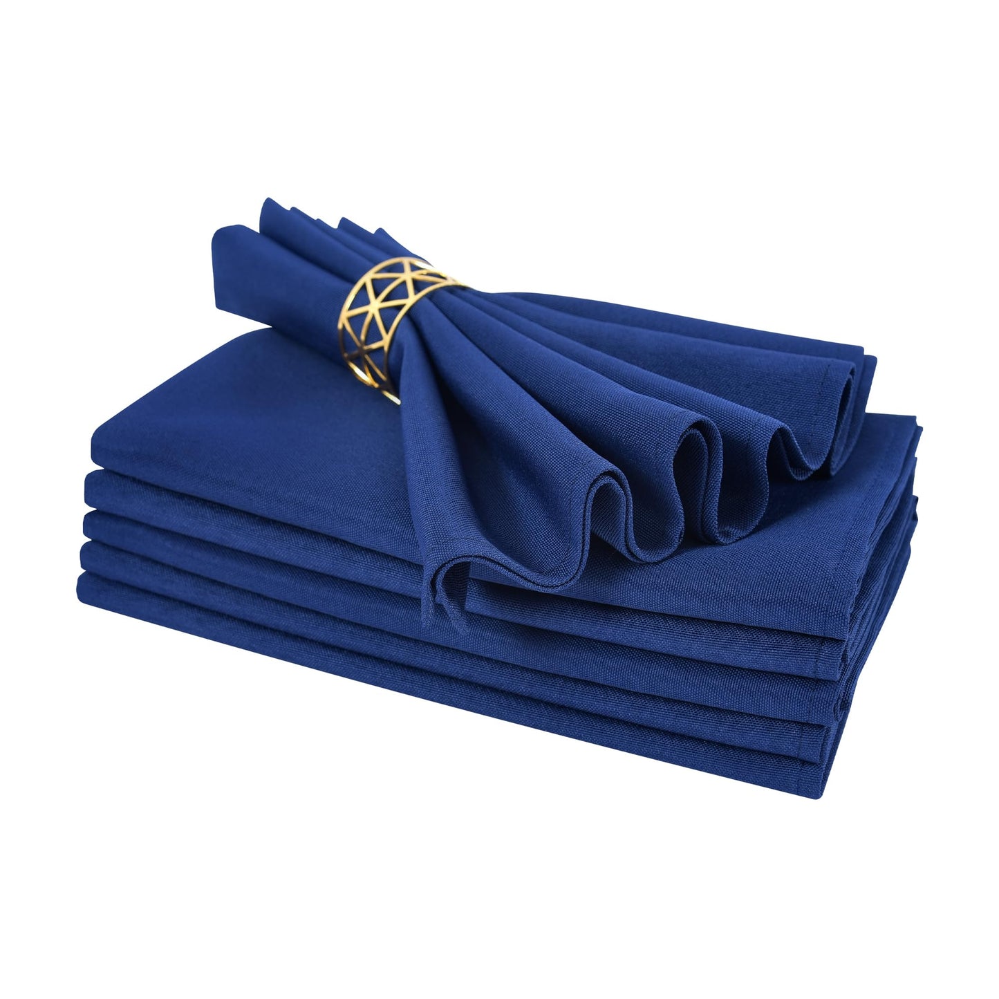 Cloth Napkins Set of 6 Washable Dinner Napkins Square 18X18 Inch Navy Blue Reusable Table Napkin with Hemmed Edges for Hotel Restaurant Wedding Party Banquet Event