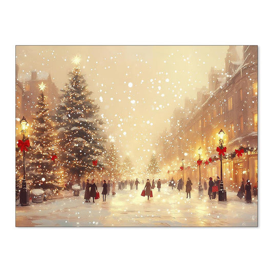 Winter Christmas Landscape Wall Art Fashion Snowscape Poster Vintage Cozy Scenic Canvas Prints for Living Room Office Wall Decor 12x16 inch Unframed